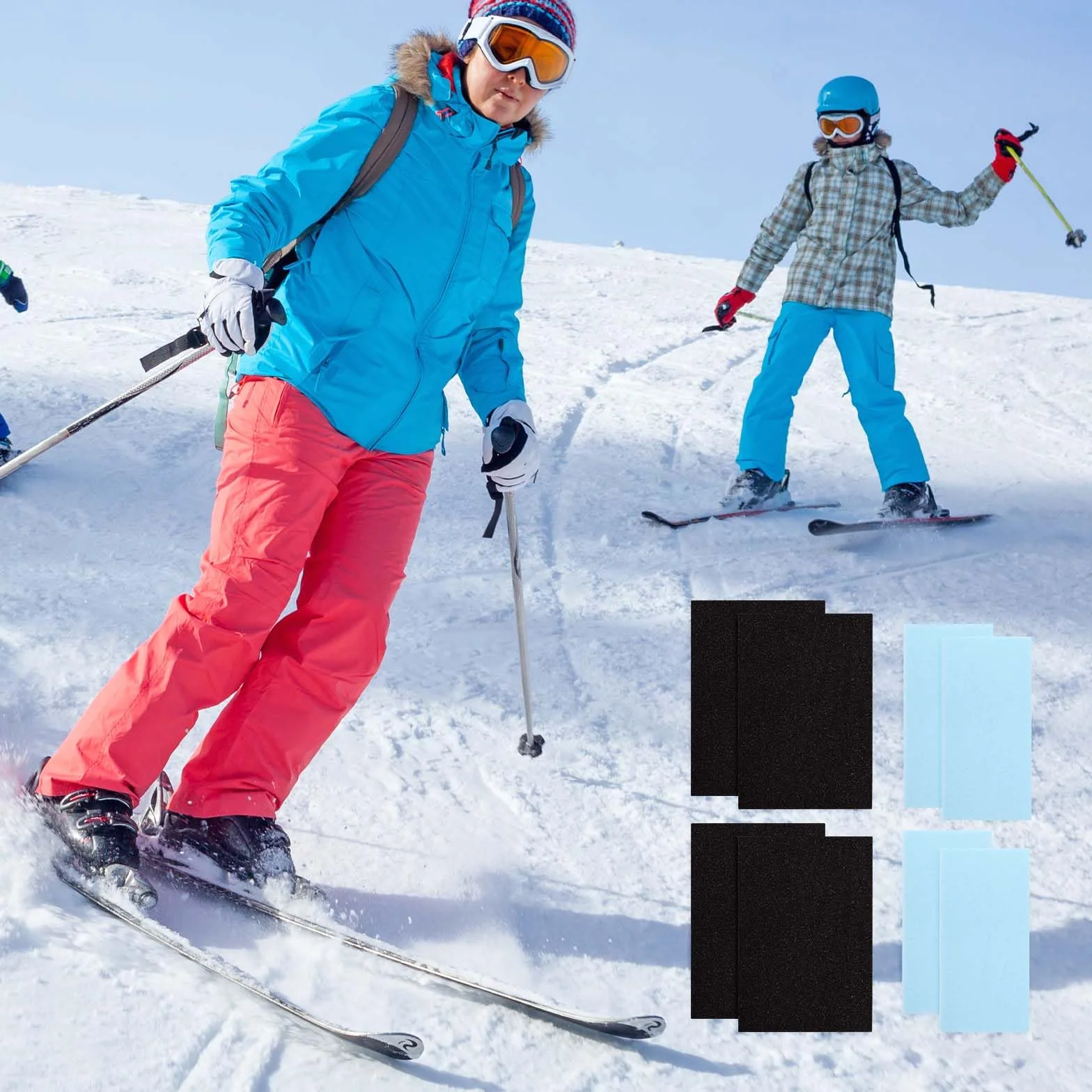 Protège Tibia Ski Adhésifs 8 Pièces 2 Tailles 18x12cm 15,2x7,5cm Mousse