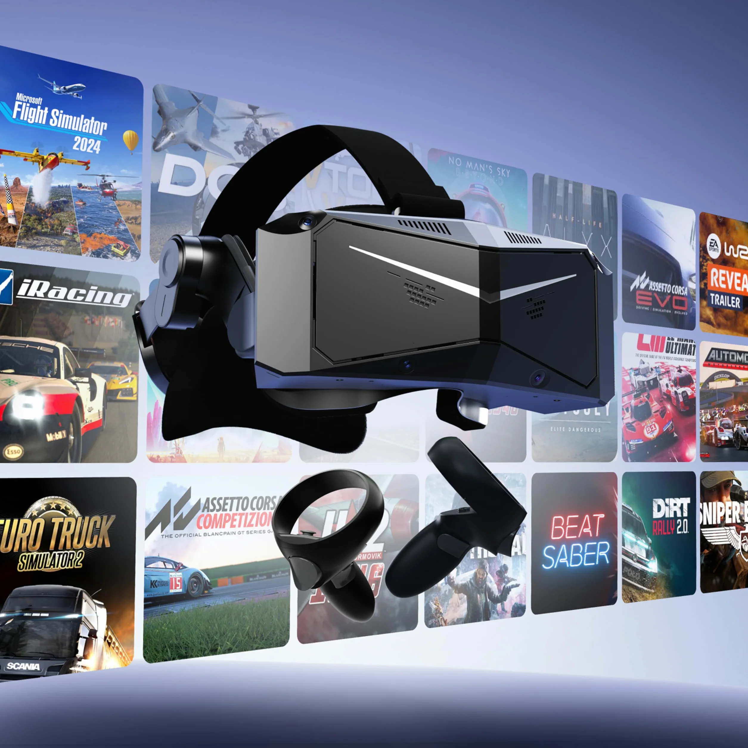 Pimax Crystal Light HD Casque VR PC 8K 120Hz SteamVR Contrôleurs