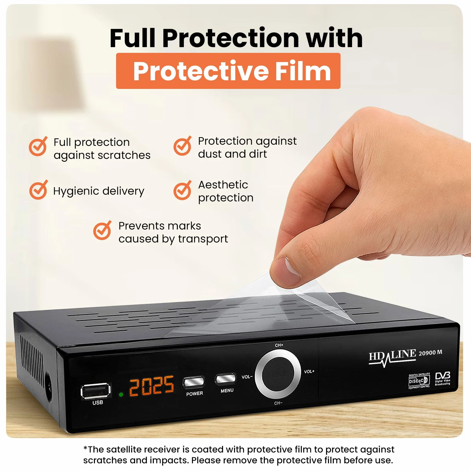 Hd-line 20900 Récepteur Satellite DVB-S2 Full HD 1080p HDMI SCART USB 2.0
