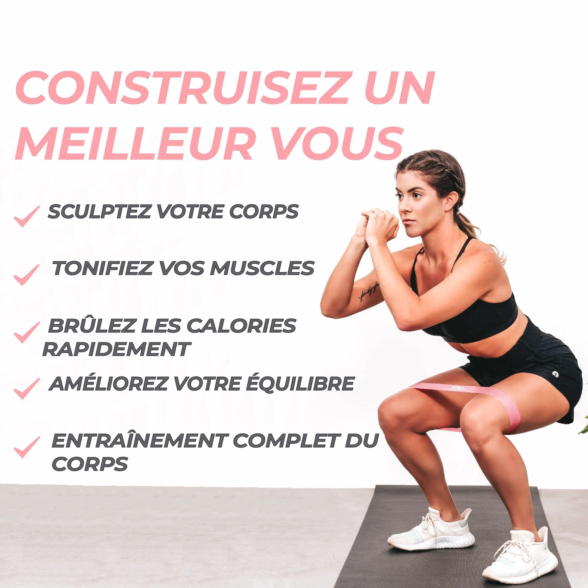 Coresteady Bande Élastique Fitness - Bandes de Résistance pour Musculation et Rééducation