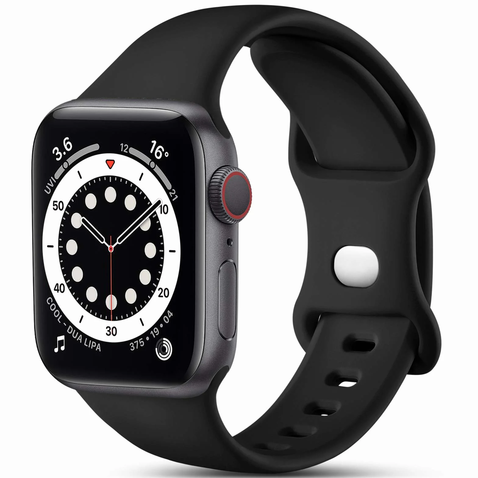 CeMiKa Compatible avec Apple Watch Bracelet 38mm 40mm 41mm 42mm 44mm 45mm 46mm 49mm, Bracelets Silicone de Remplacement pour iWatch SE SE3 Series 11 10 9 8 7 6 5 4 3 2 1, 38mm/40mm/41mm-S/M, Noir