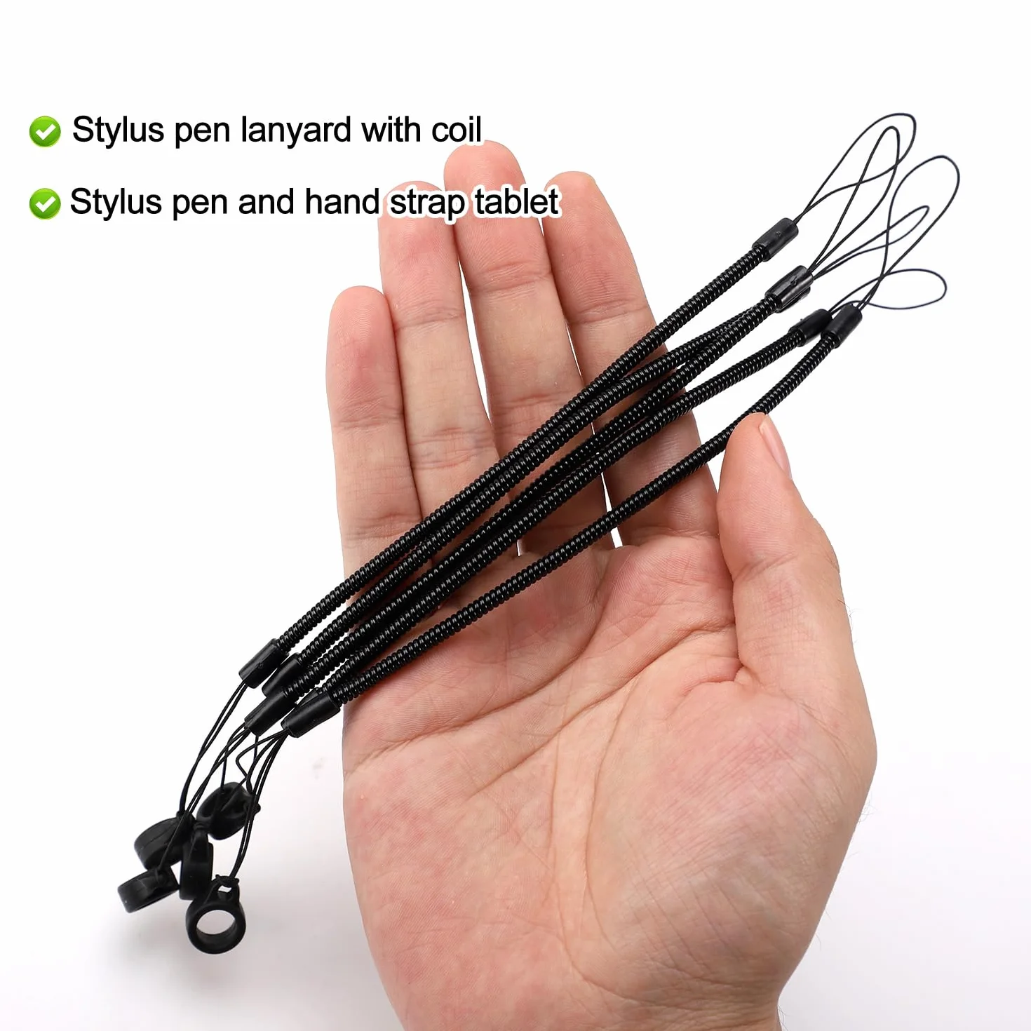 Lot de 5 cordons élastiques en silicone rétractables pour stylet tactile anti-perte de tablette stylo spirale vers attache stylo à dessin à écran tactile