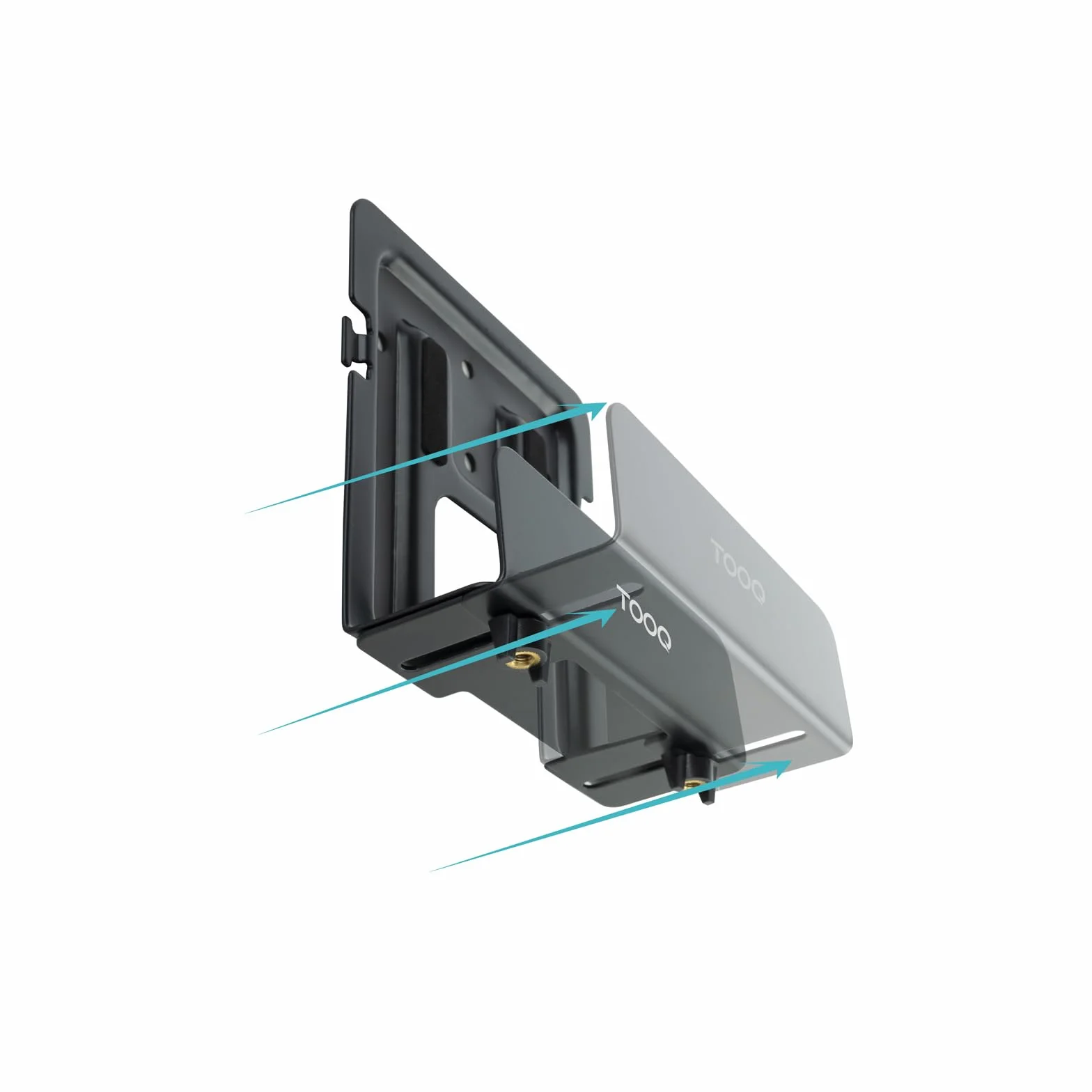 TooQ TQMPM4776 - Support Mural Universel pour Lecteur multimédia, routeur, Mini-PC, Noir
