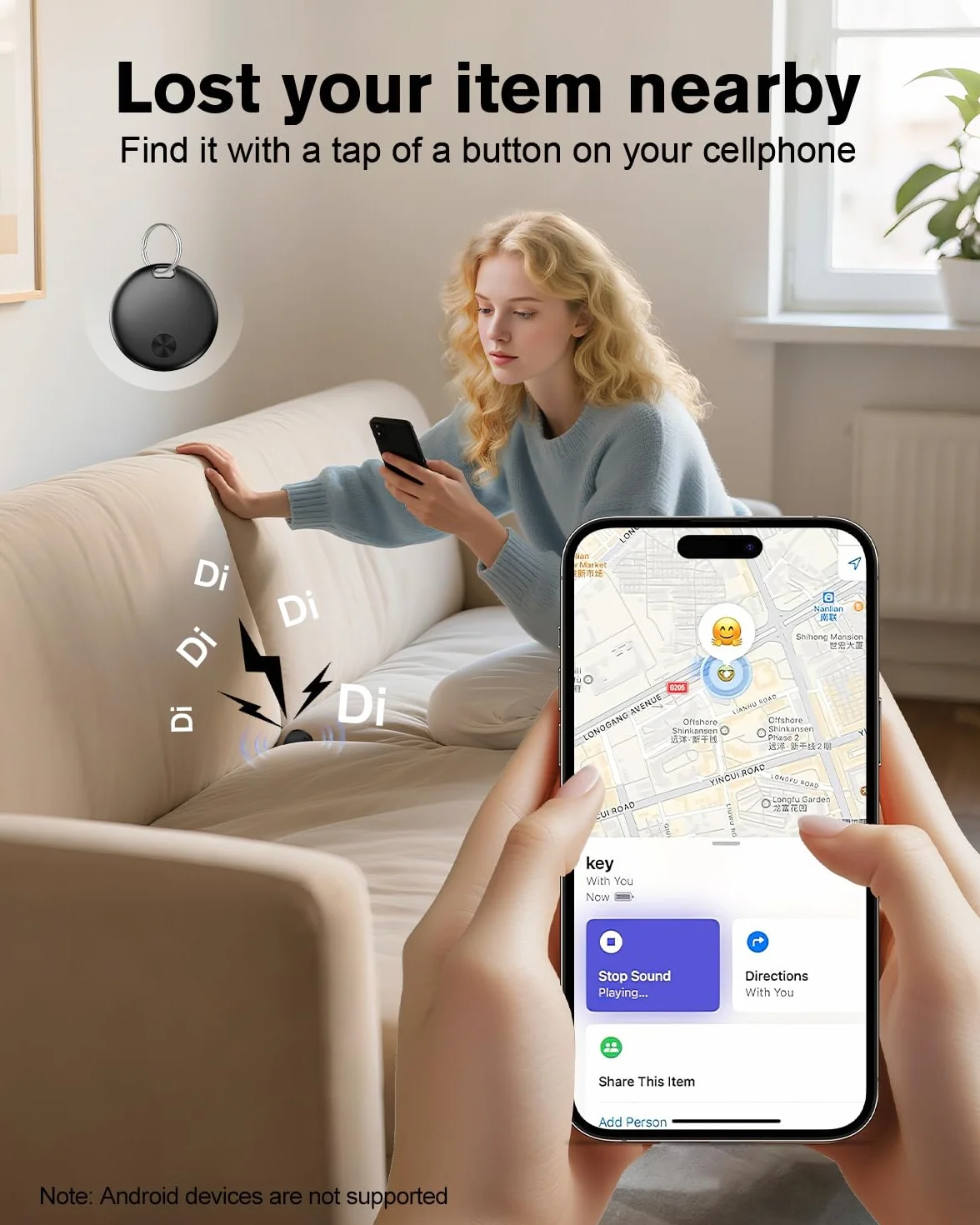 Smart Air Traceur Tag, Compatible avec Apple Find My (iOS Uniquement), étanche IP67, Batterie Remplaçable, Localisateur de Clés/Portefeuilles/Valises/Sac à Dos - Lot de 4
