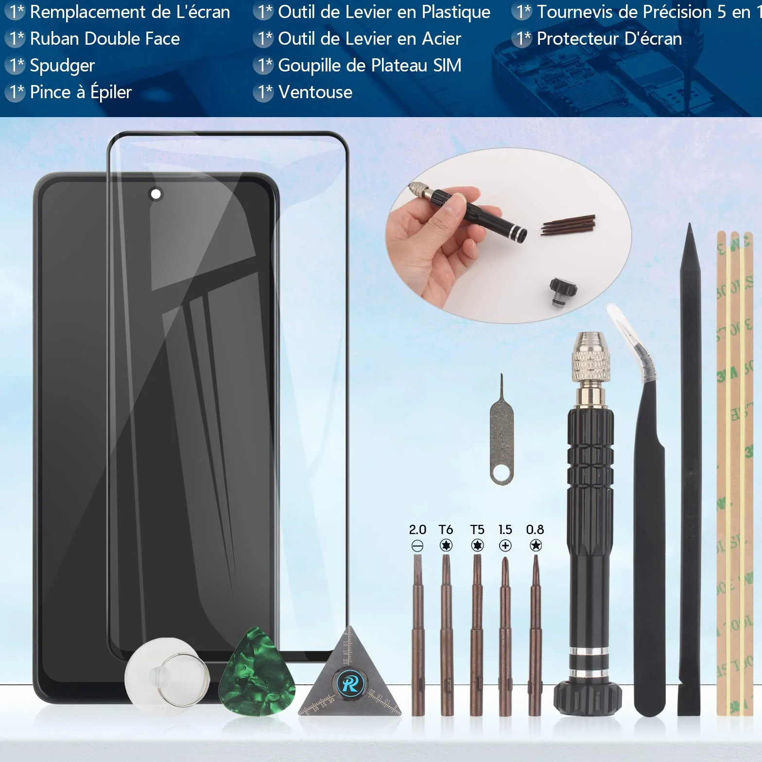 RongZy Écran LCD De Remplacement pour 6.67" Xiaomi Redmi Note 10 Pro M2101K6G M2101K6R Écran Tactile Digitizer Panneau Assemblé De Réparation avec Outilse(Noir avec Cadre)