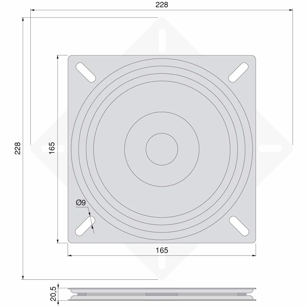 EMUCA 3196514 Plateau Tournant/Support Rotatif à 360° pour Meuble Écran Ordinateur/Poste TV en Acier, Peint Noir