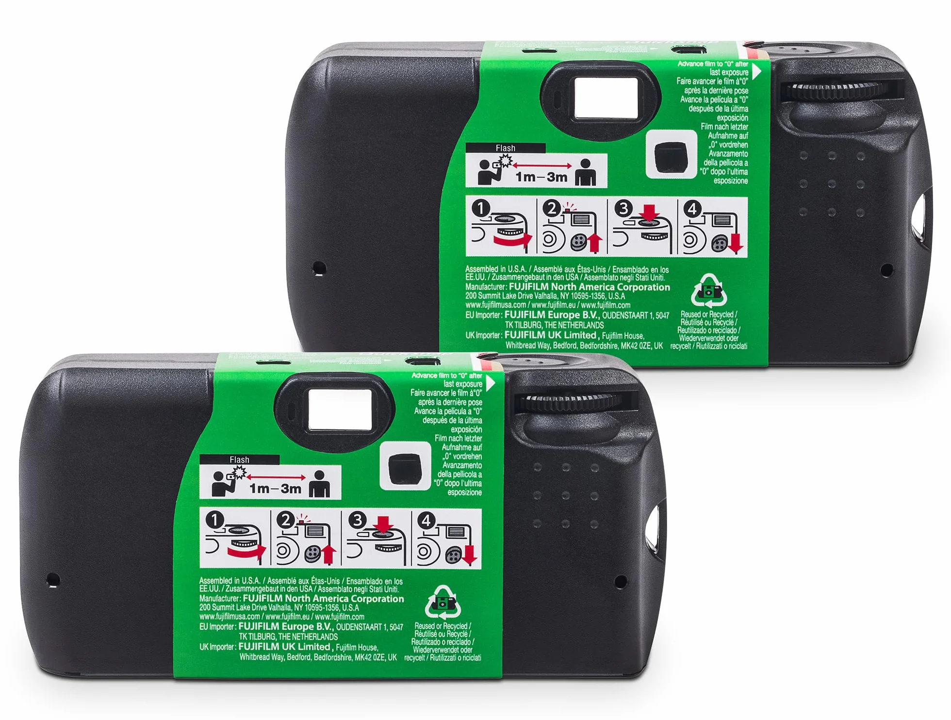 Fujifilm QuickSnap Flash 400 Lot de 2 appareils Photo à Usage Unique