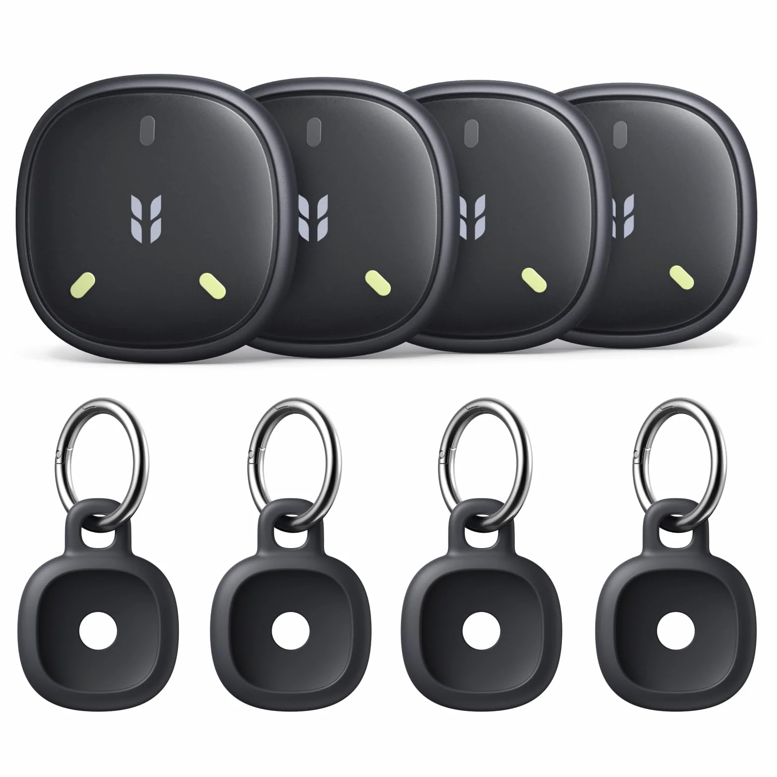 UGREEN FineTrack Mini 2 Finder Tag 110dB Fluorescence IP68 Traceur Fonctionne avec Find My iOS Uniquement 7 Ans Batterie Localisateur d'Objets Bluetooth pour Clés Portefeuilles Bagage Sacs Lot de 4