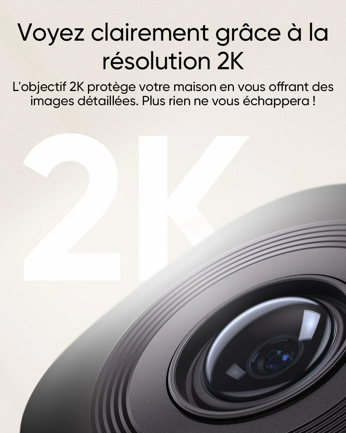 eufy Security Caméra intérieure C220, caméra de Surveillance avec résolution 2K, Rotation 360° et Inclinaison, caméra de Surveillance intérieure Filaire avec Wi-FI, détection des Humains par IA