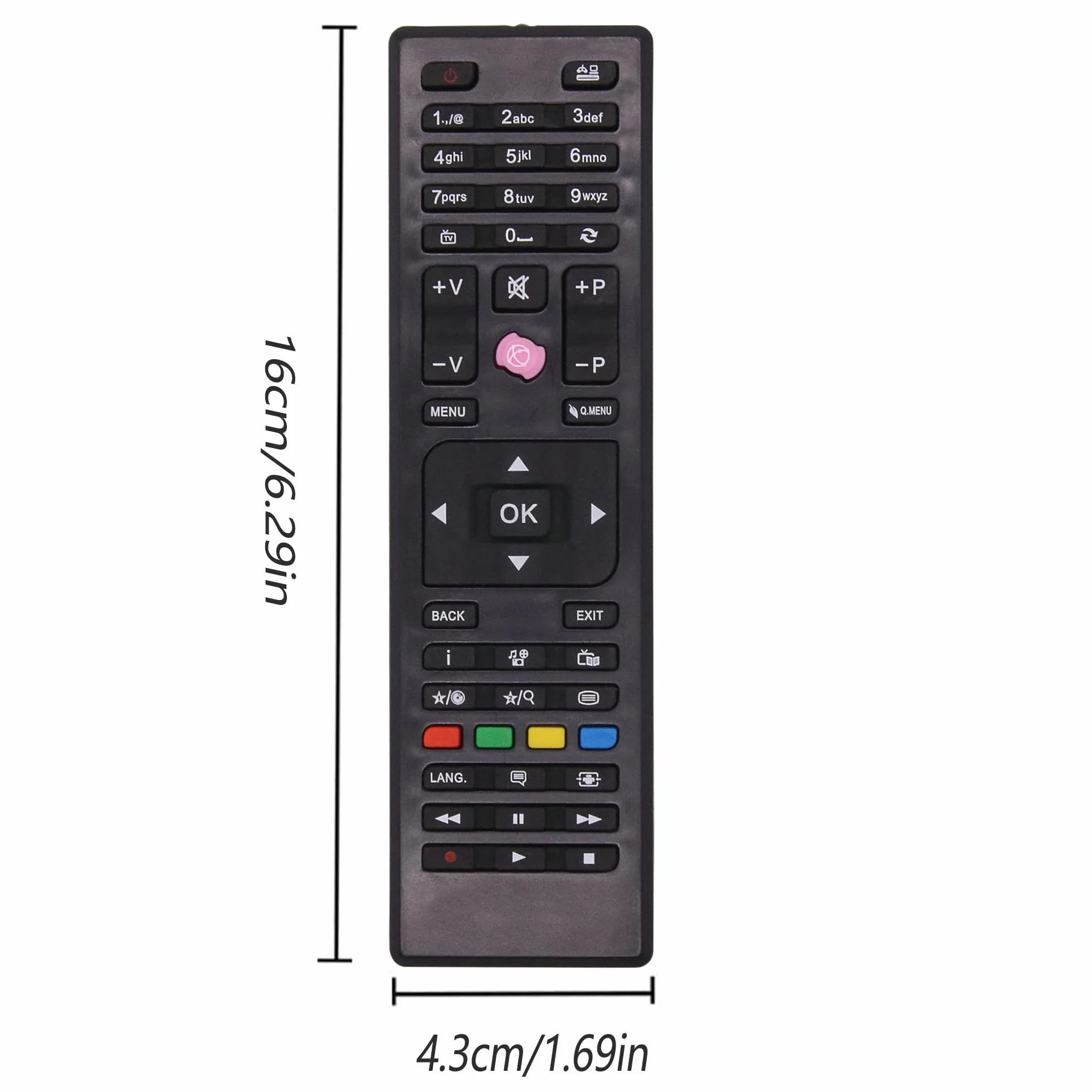 Riry RC4875 Télécommande Universelle pour TV Tucson Continental Edison Techwood Listo Clayton AYA Grandin Hyudai Technika Telefunken Edenwood Digihome Oceanic - Aucune Configuration Nécessaire