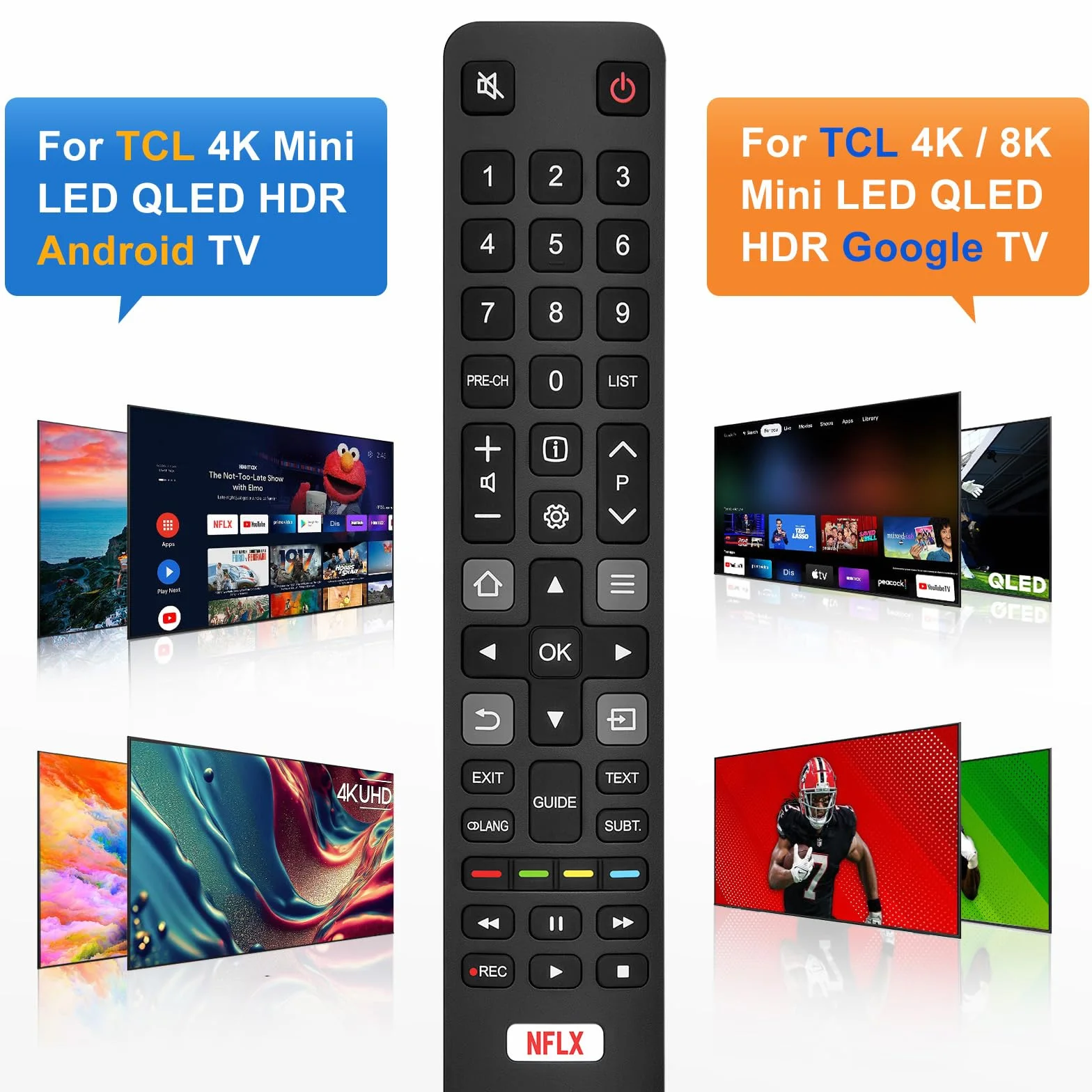 Télécommande Universelle pour TCL Smart TV Google Android