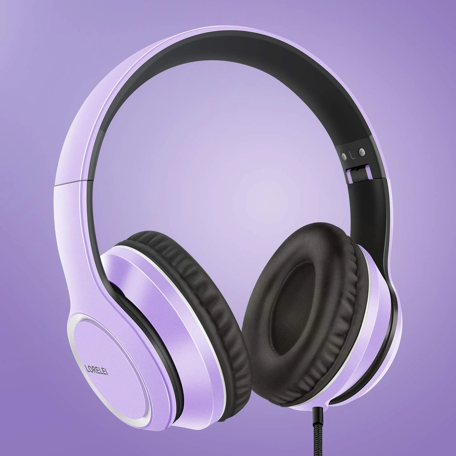 Lorelei X8 Casque Filaire mic 1,45 m Nylon Anti-nœuds 3,5 mm, léger Pliable Portable Smartphone Tablette Ordinateur MP3/4 (Violet foncé)