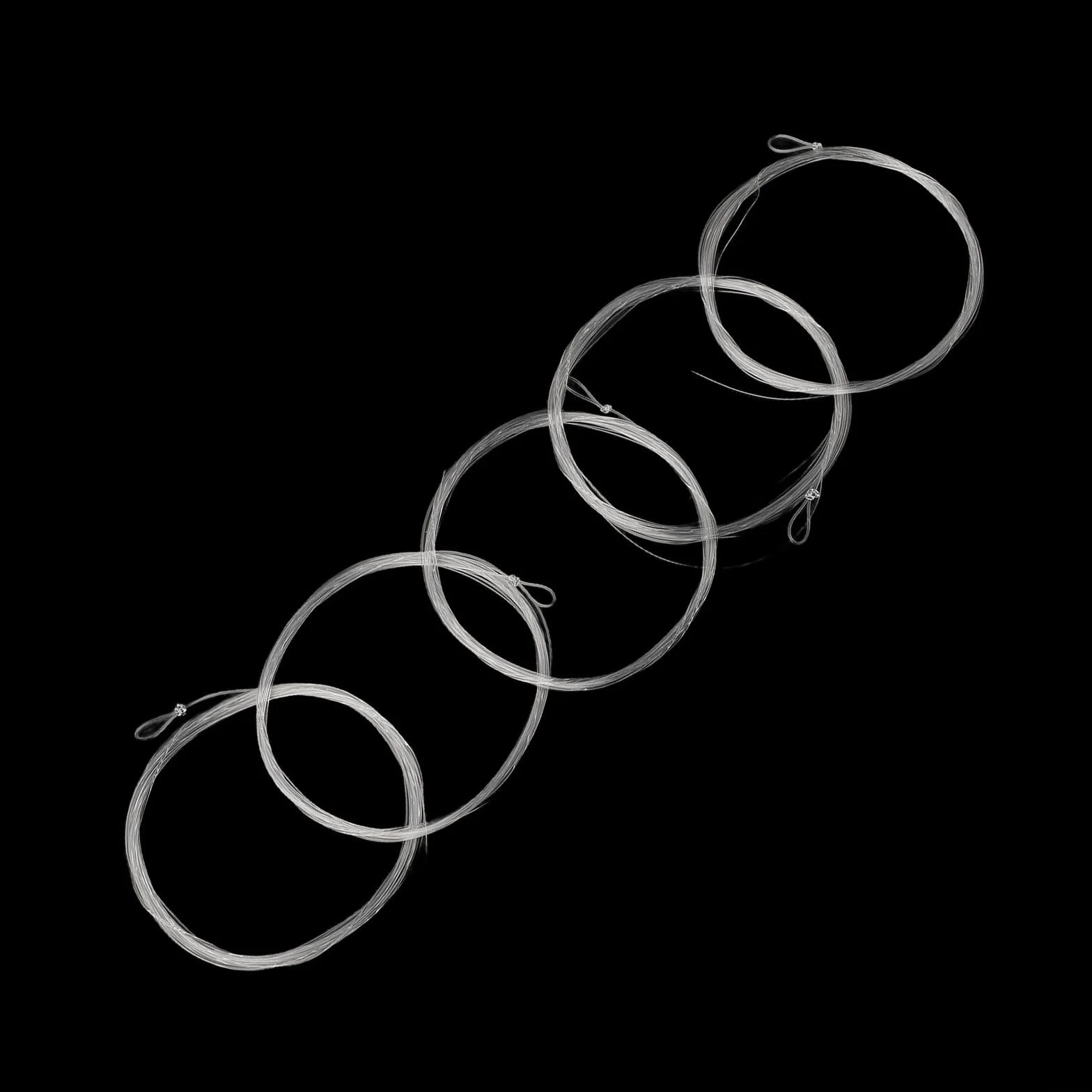 Lot de 5 bas de ligne pêche mouche fuselés nylon 2,7 m boucle fixation transparent