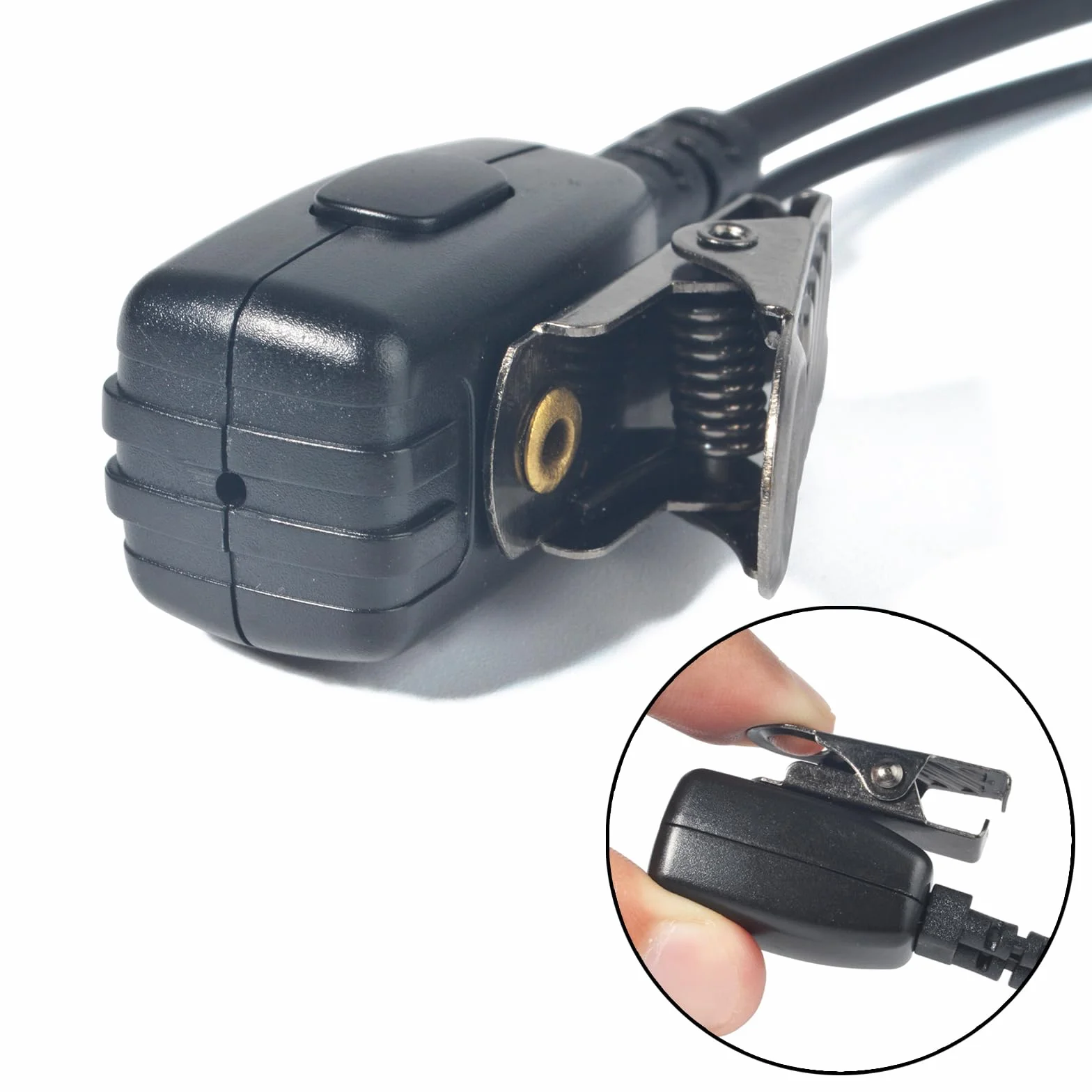 Oreillette pour Talkie Walkie, Écouteur en Forme de G avec Micro PTT, Connecteur 2 Broches Compatible avec Kenwood Baofeng UV-5R, UV-82, BF-888S Radios Bidirectionnelles (Lot de 5)