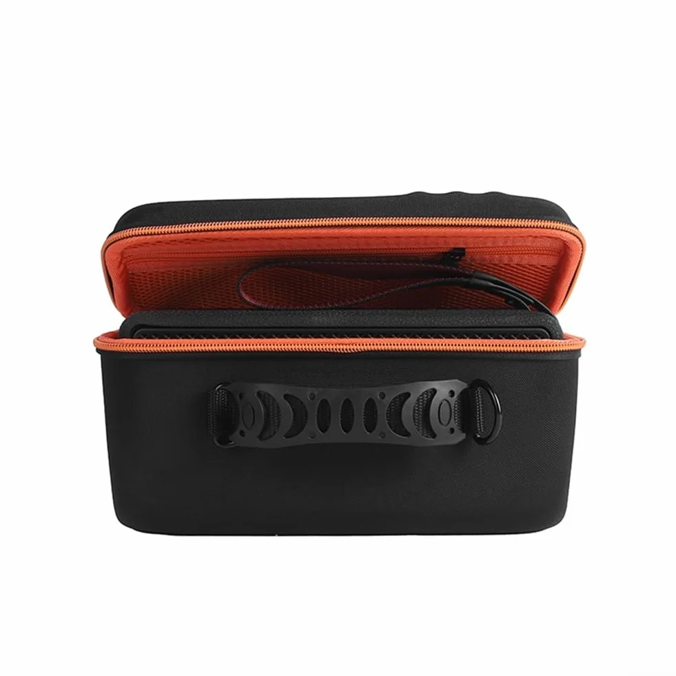 Étui de rangement en EVA avec fermeture éclair sécurisée pour protection contre les chocs pour haut-parleur Marshall Middleton II étanche pour une utilisation en extérieur (noir + orange)