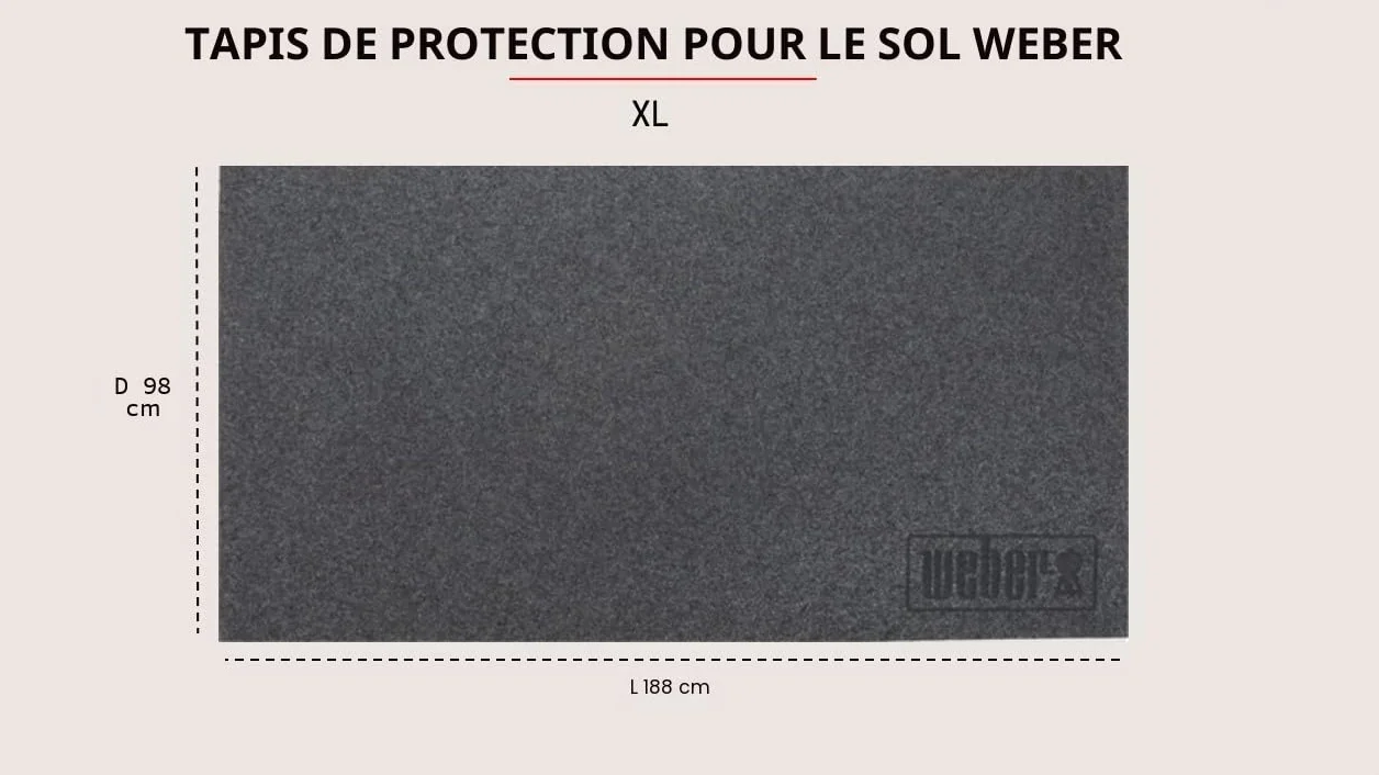 Weber Tapis de Protection XL pour Summit & Plancha 76 cm, Noir, Antidérapant