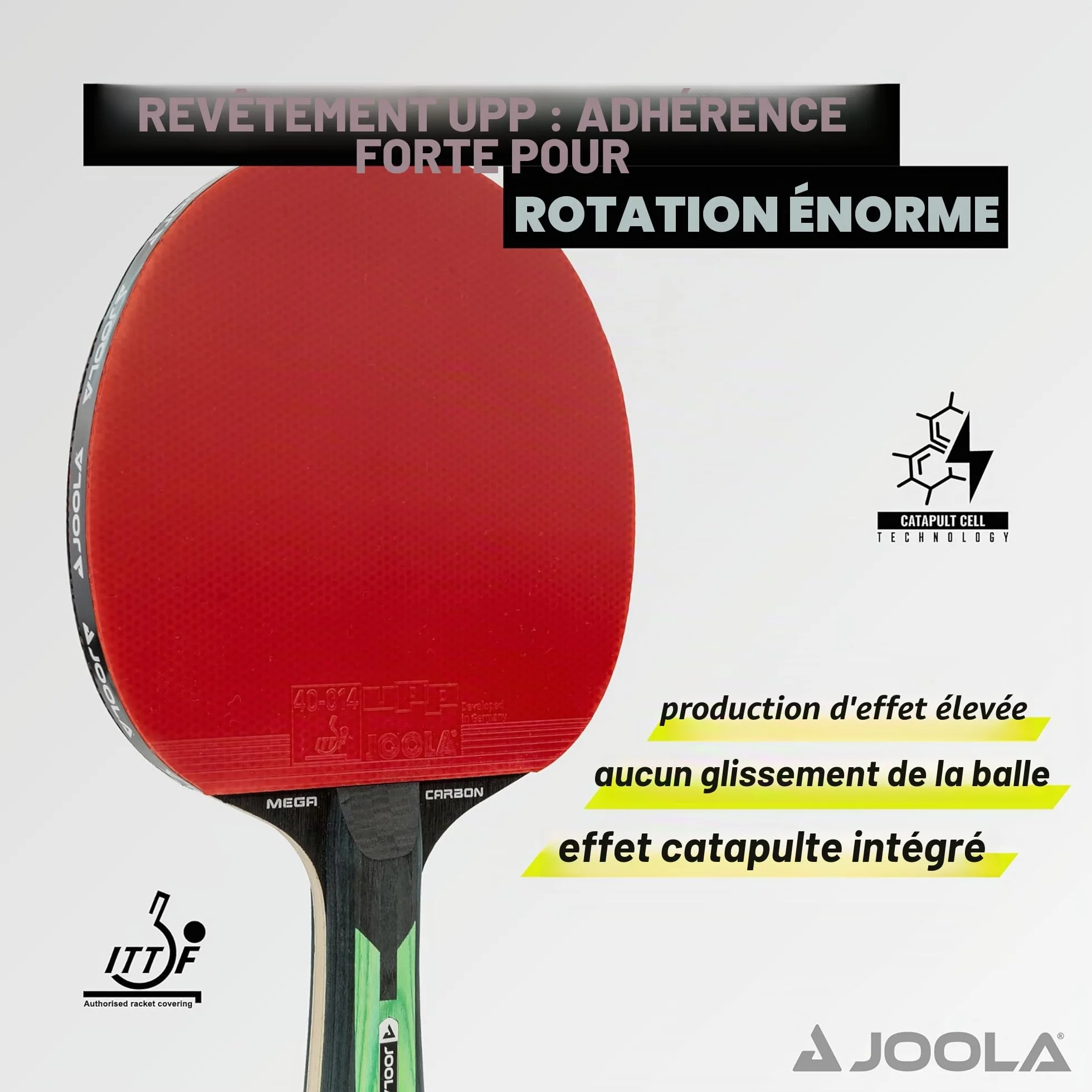 JOOLA Raquettes de Tennis de Table Professionnelles INFINITY CARBON MEGA CARBON ROSSI CARBON Approuvées ITTF