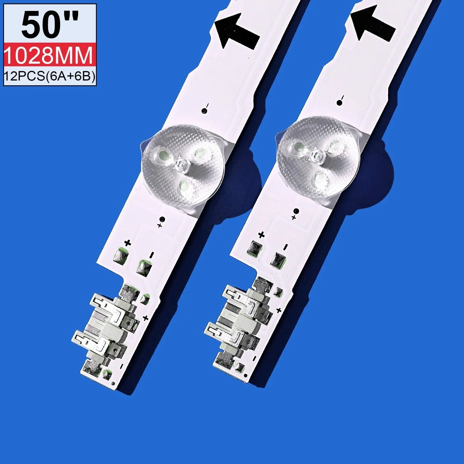 Bande de rétro-éclairage LED, 12 Lampes adaptées for Samsung TV 50 Pouces D4GE-500DCA-R2 D4GE-500DCB-R2 UE50H6350 UN50J5500AF UE50H6200 UE50H5000 UE50H5030