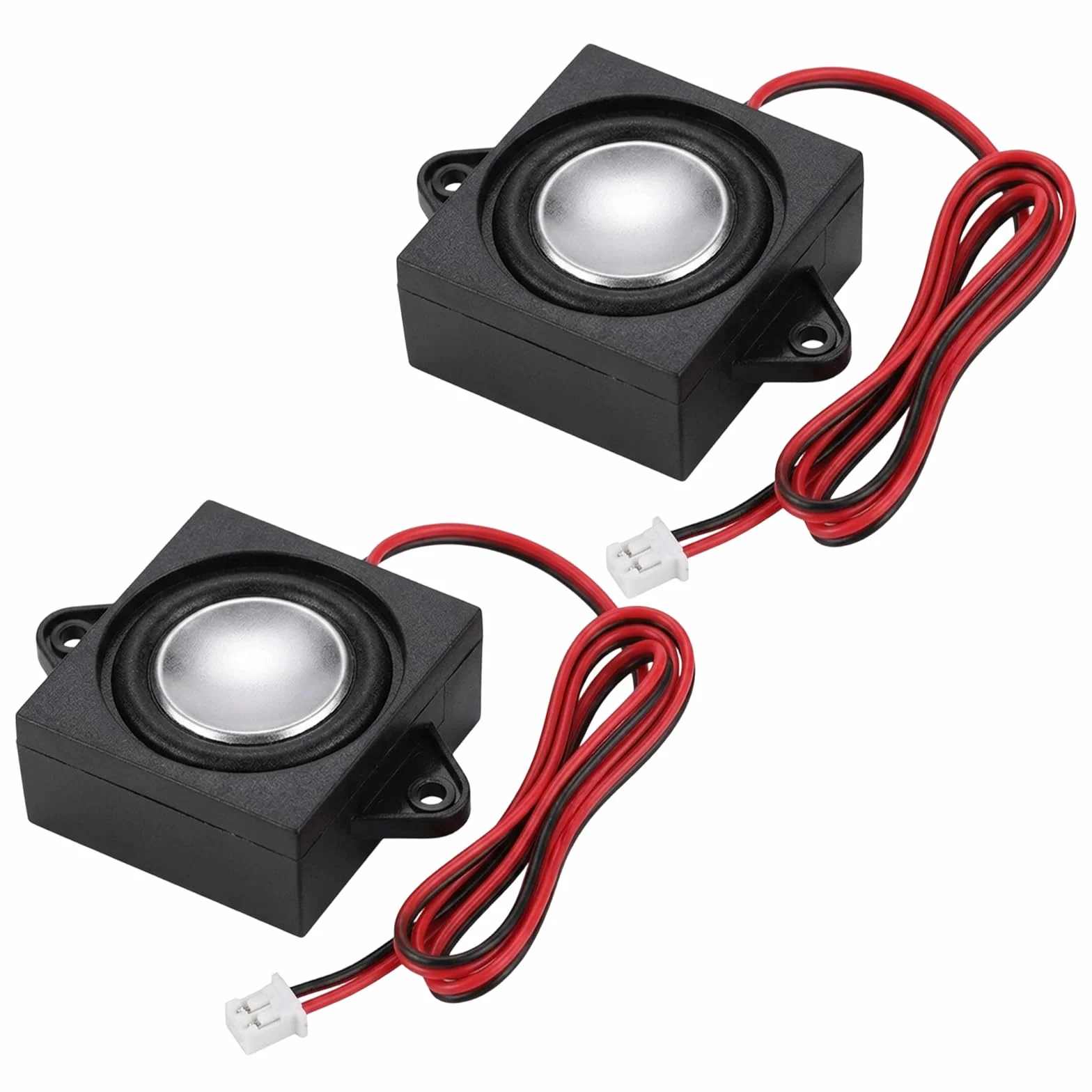 Lot de 2 Mini Haut Parleur 3W 4 ohm avec câble 400 mm et connecteur 2.0 2P, Haut-Parleur Compact pour projets électroniques et Remplacement Audio