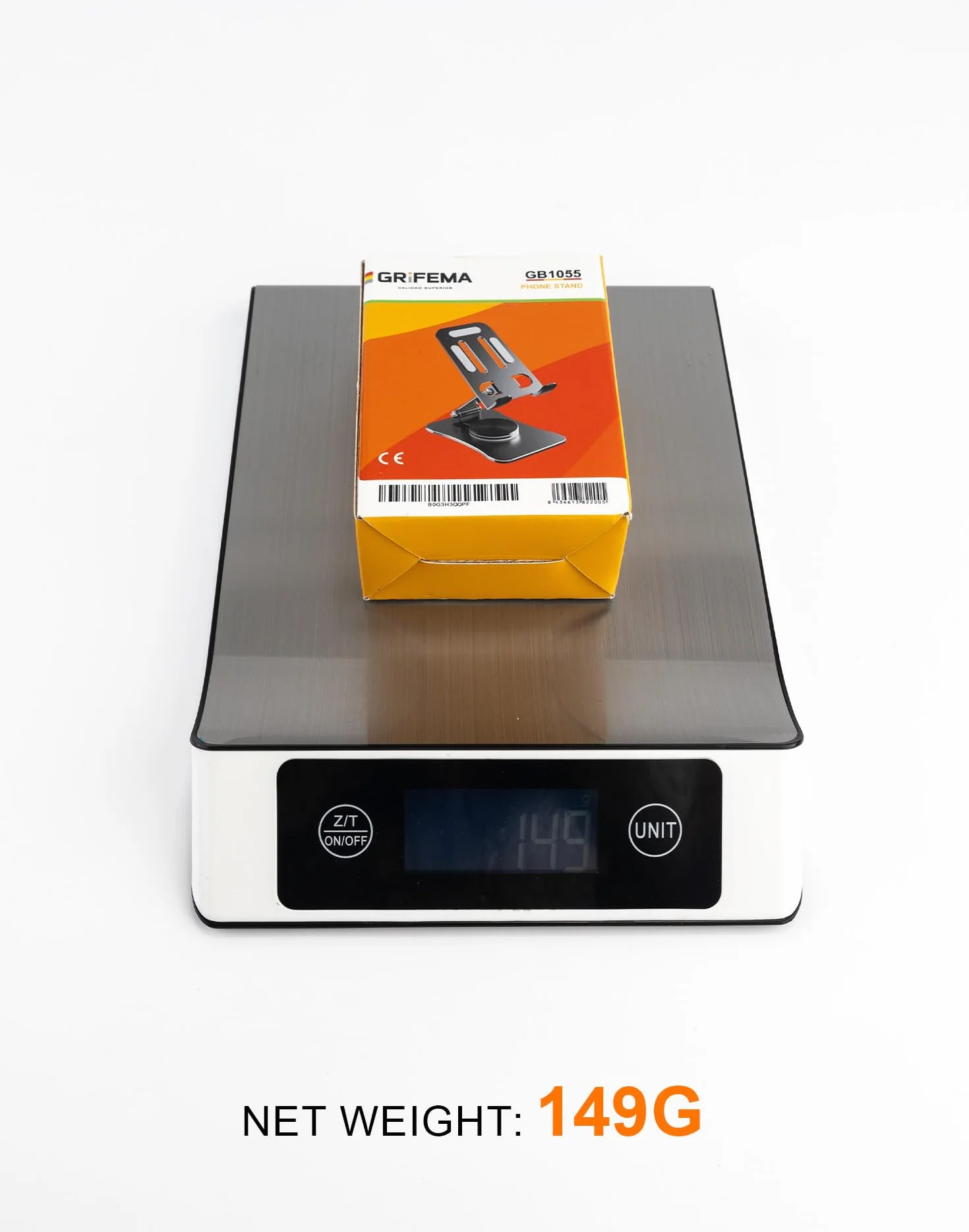 GRIFEMA GB1055 Support Téléphone et Tablette de Bureau Pliable, Rotatif 360°, Ajustable, Alliage d'Aluminium, Compatible 3,5–10,5''
