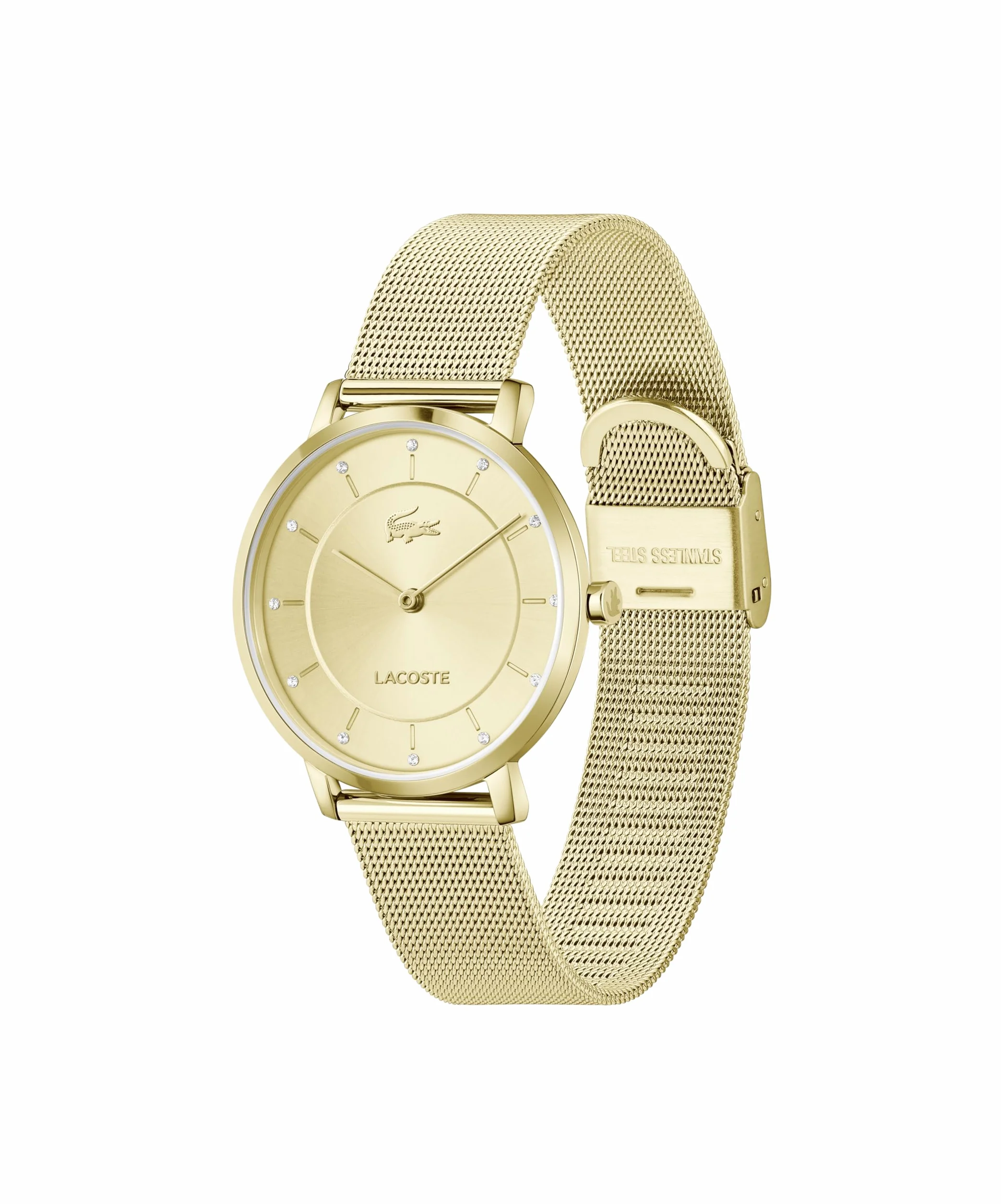 Lacoste Montre Analogique à Quartz Femme Crocorigin Acier Inoxydable Mesh