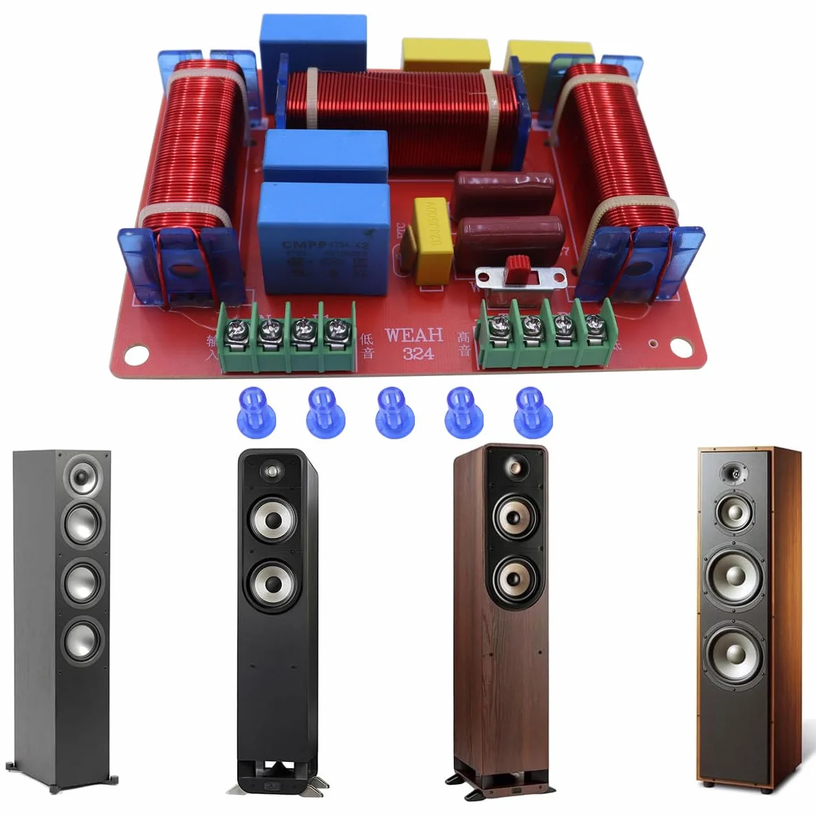 Filtre de haut-parleur HiFi 3 voies 400 W réglable 4-8 ohms Diviseur de fréquences