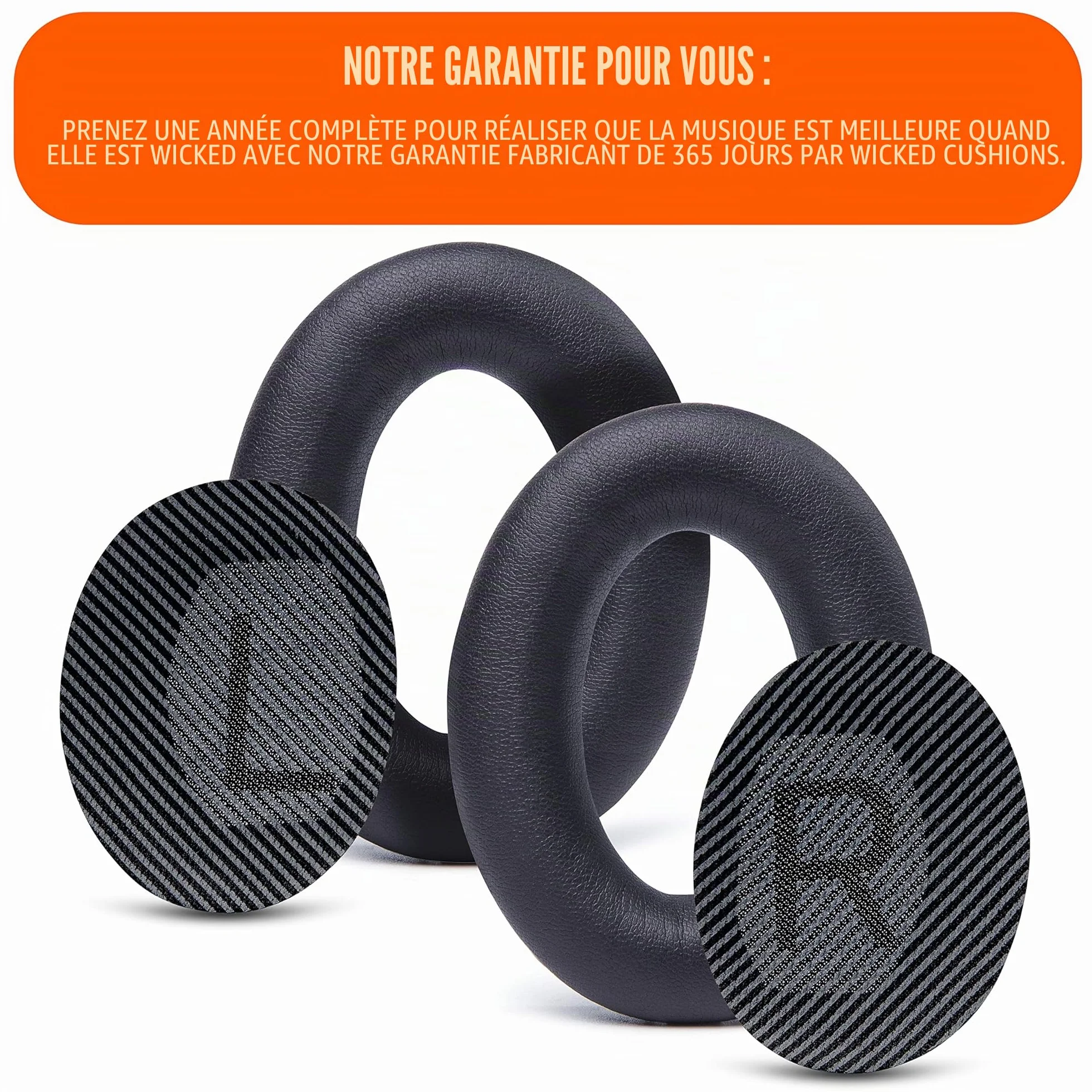 Bose QC35 QC35ii Coussinets Oreillette Cuir Souple Mousse Mémoire de Forme Noir Wicked Cushions