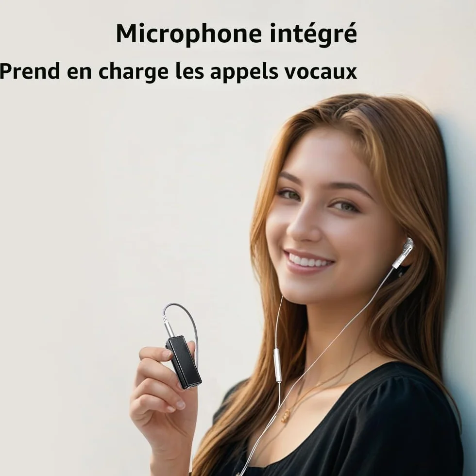 FiiO BTR11 Récepteur Bluetooth 5.3 LDAC 3,5 mm Adaptateur d'amplificateur pour casque audio sans fil avec microphone intégré (Noir)