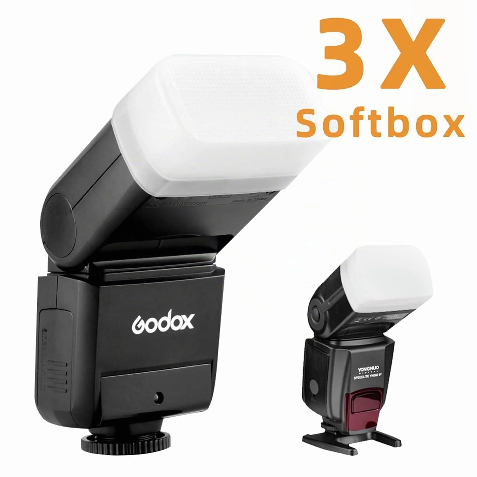 Bounce Diffuseur de Flash pour s'adapter pour Monter Directement à Sabot Flash Godox V860 Tt685 Tt600 (3-Pack Blanc Bounce diffuseurs)