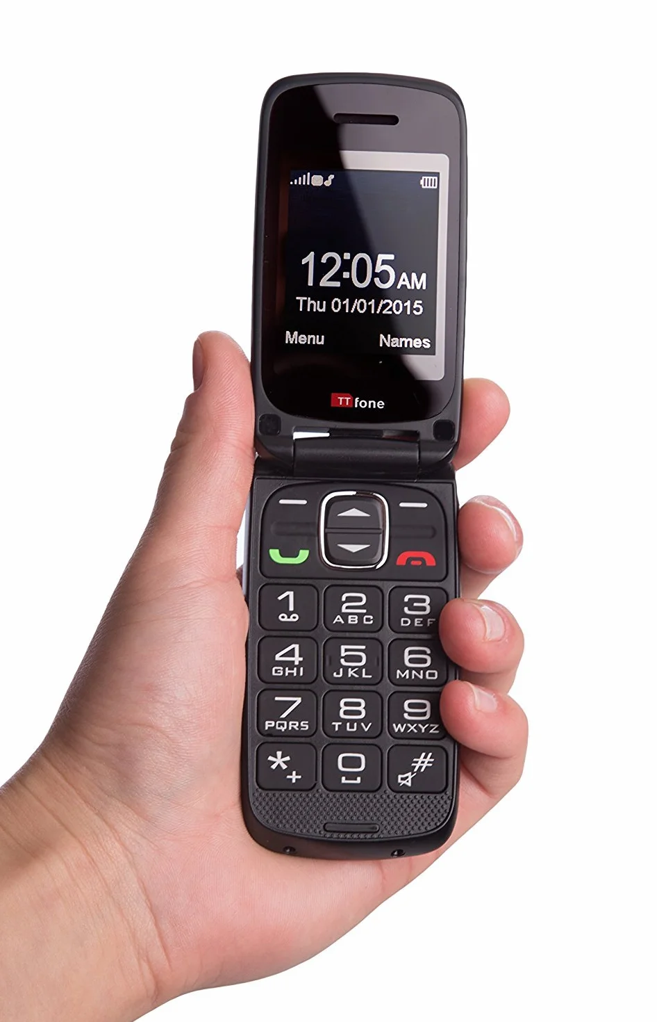 TTfone Star Big Button Flip Téléphone Portable Pay As You Go Gris