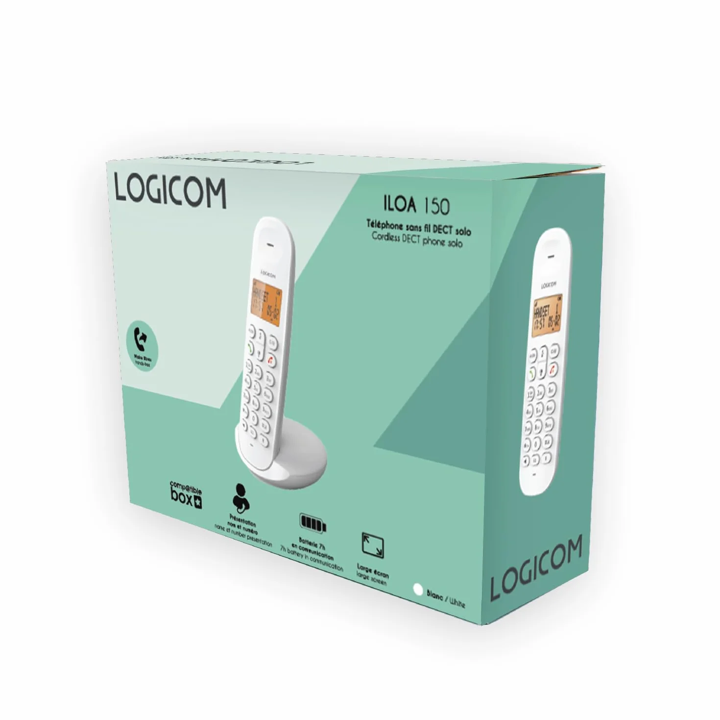 Téléphone sans Fil Logicom Iloa 150 Blanc