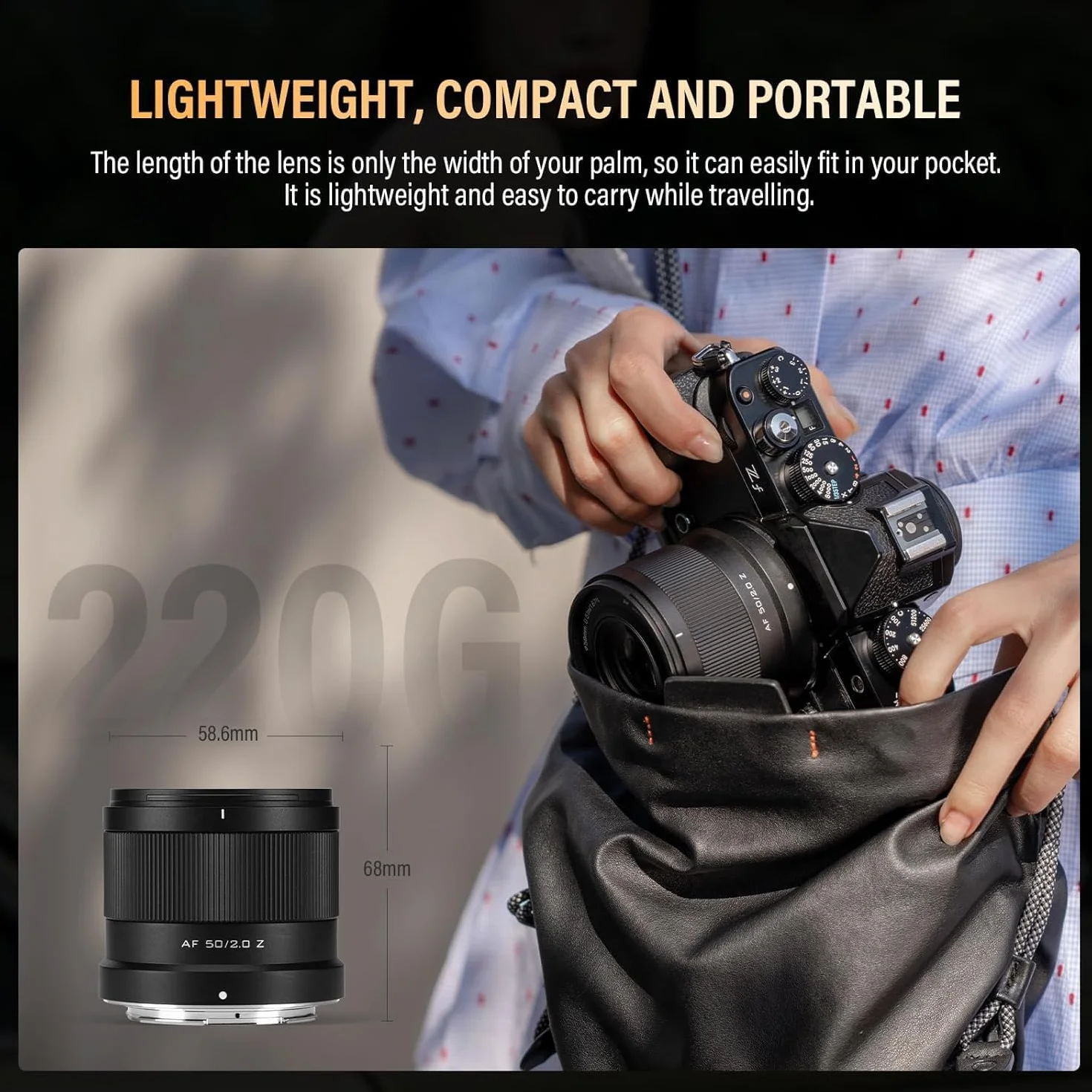 VILTROX 50mm F2.0 Plein Cadre Objectifs Autofocus STM pour Nikon Z Mount Camera Lenses Objectifs compatibles avec Nikon Z9 Z8 Z7 Z6 Z5 Z50 Z30 ZFC