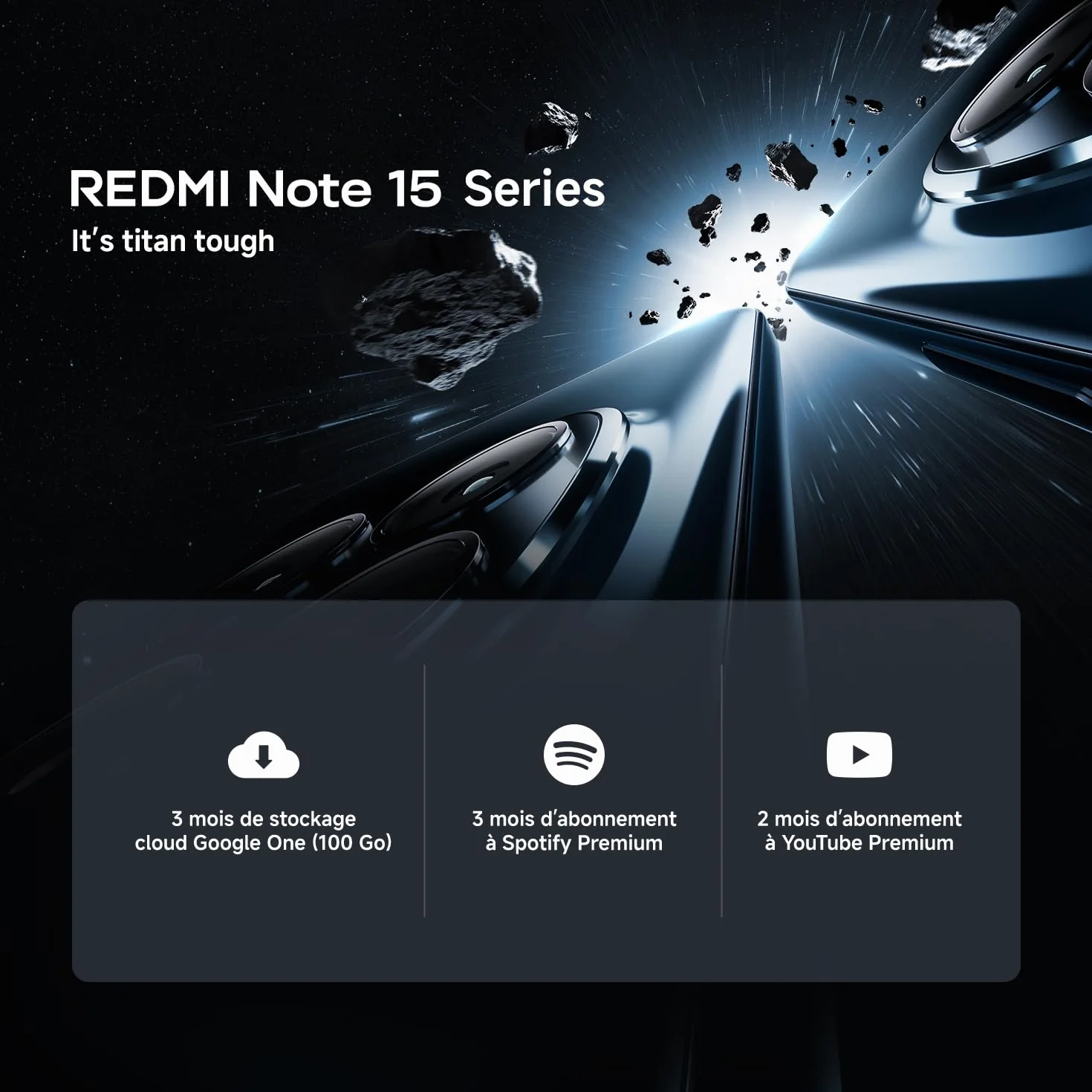 Xiaomi REDMI Note 15 Smartphone 8+256Go 6000mAh IP64 108 Mpx Écran FHD+ 6,77" Noir