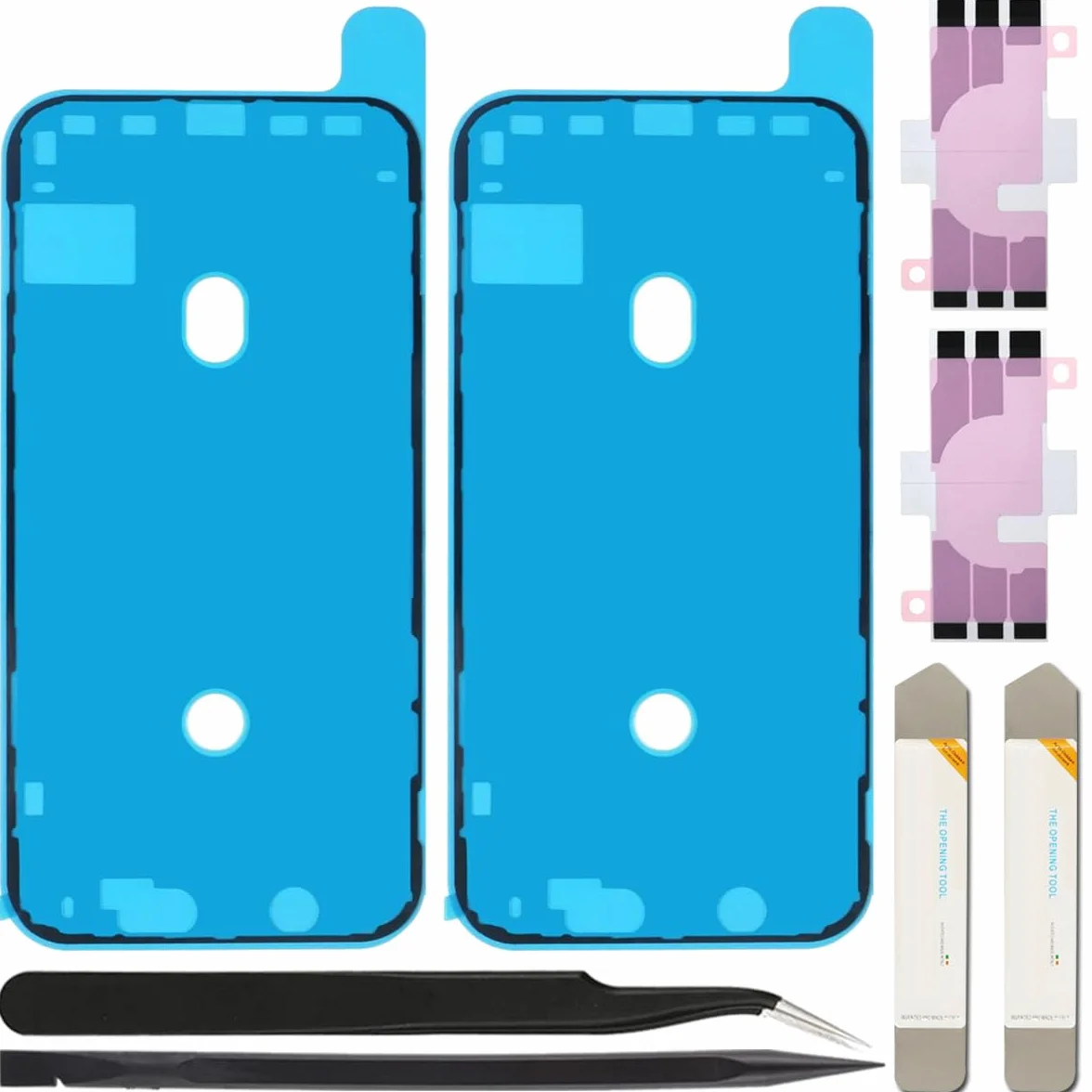 7pcs Adhésif pré-Coupe étanche Compatible avec pour l'pour iPhone 11, l'écran LCD Adhésif et la Batterie Interne de la Batterie d'adhésive et l'outil de Retrait (6,1 Pouces/Noir)