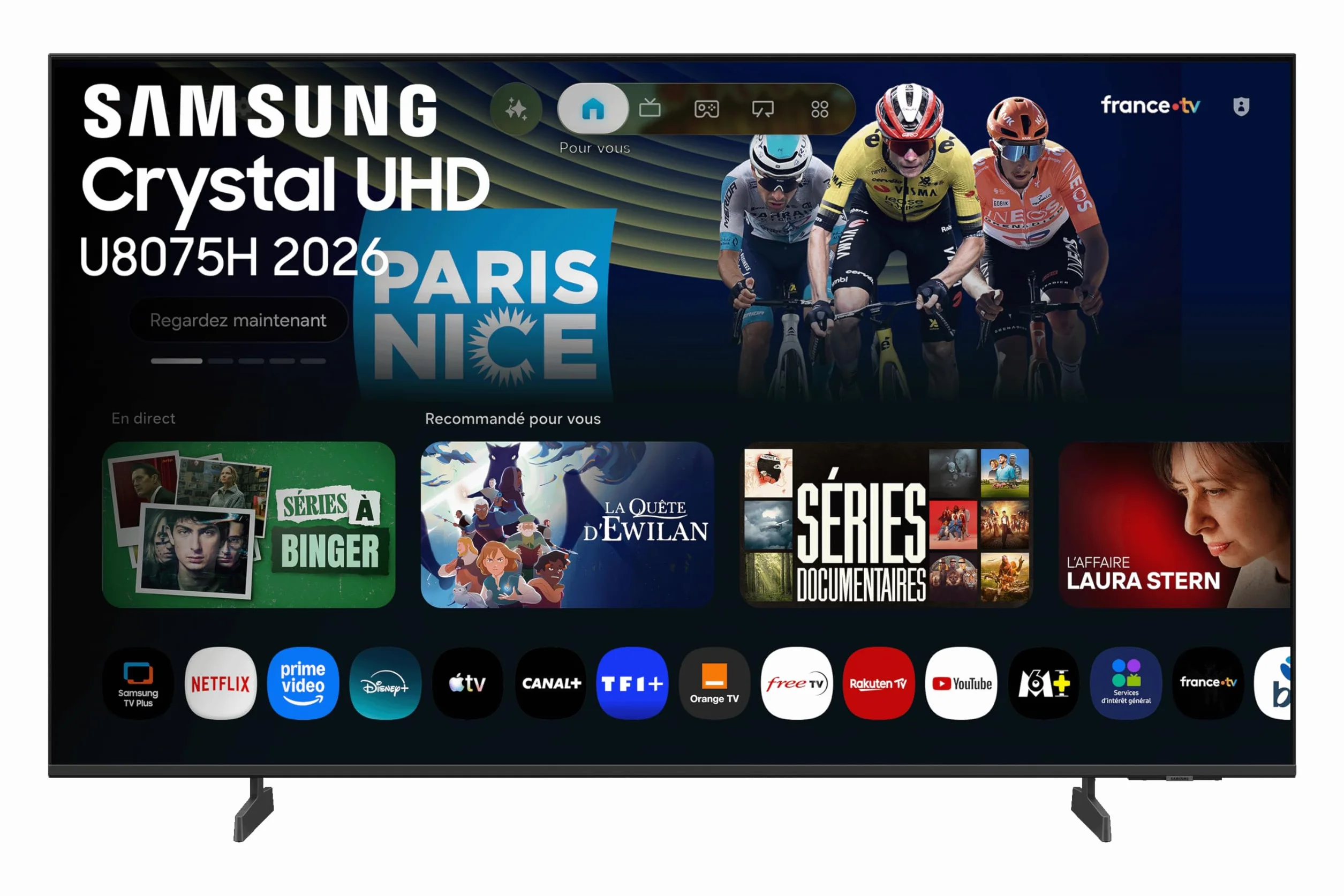 Samsung Smart TV 65 Pouces U8075H Crystal UHD 4K, PurColor, Upscaling 4K, Motion Xcelerator, Dynamic Sound Pack, Gaming Hub, Mode Football, Vision AI Companion [2026]