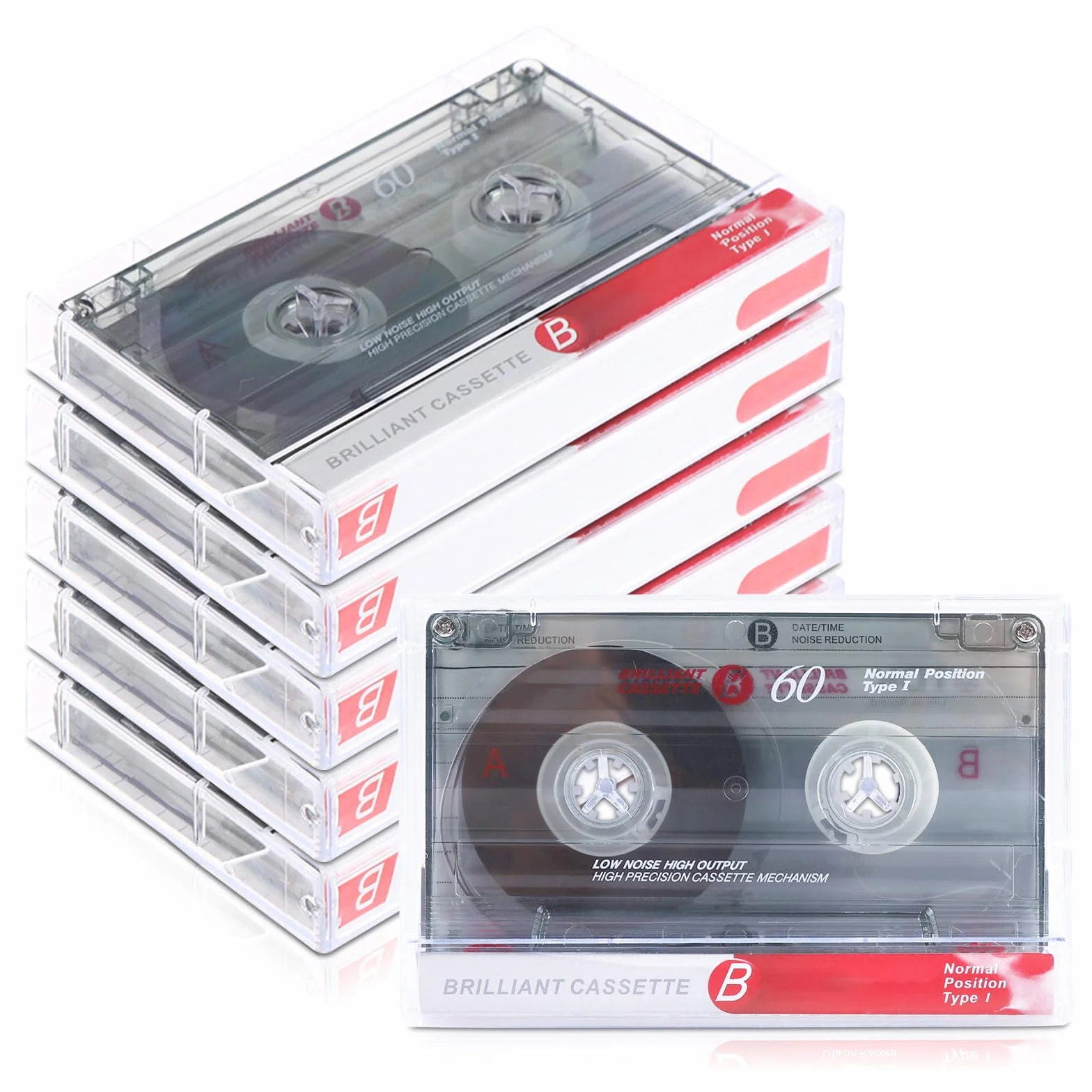 Cassettes audio vides haute performance, lot de 6, faible bruit, pour enregistrements
