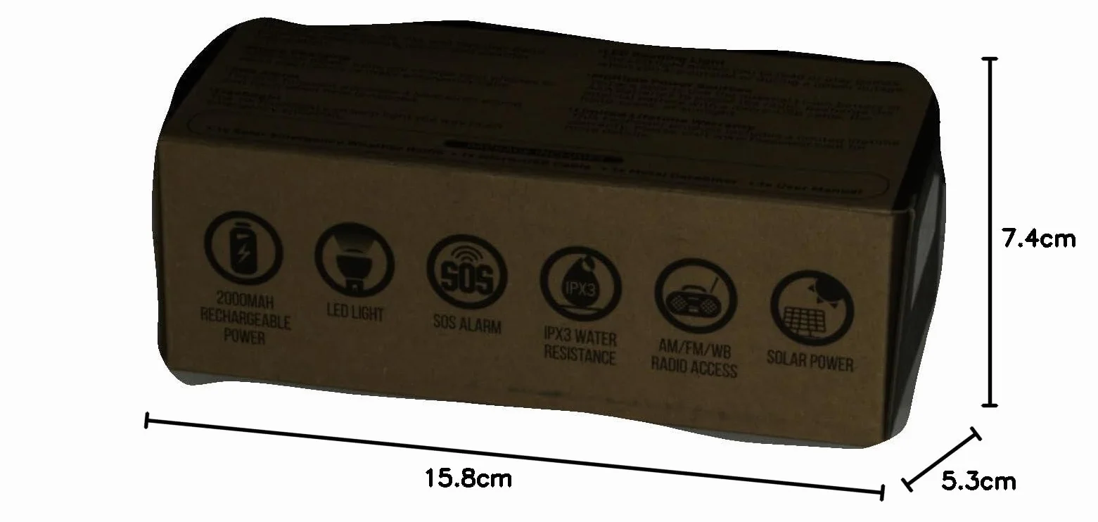 FosPower Radio Portable d'Urgence Météo 2000mAh Solaire Manivelle AM/FM Lampe LED SOS Recharge Téléphone