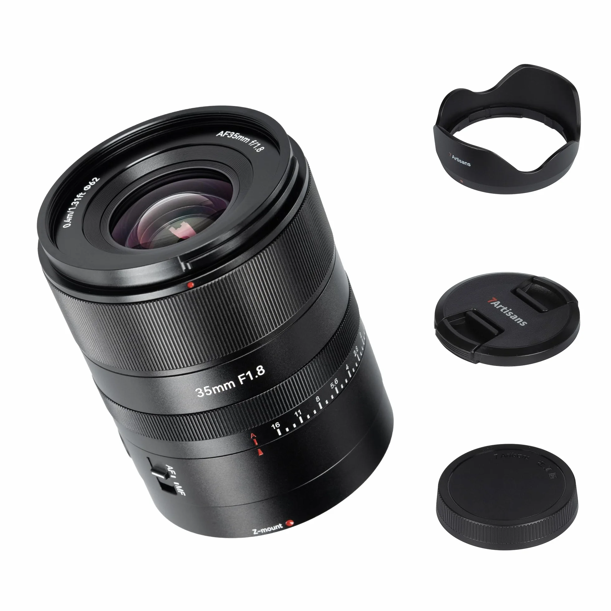 Objectif Plein Format 7artisans AutoFocus 35 mm f/1.8, Grande Ouverture F/1.8, Prise en Charge Automatique/Manuelle, Compatible avec Les Montures Nikon Z Z9, Z8, Z7, Z72, Z6, Z62, Z63, Zf, Z5, Z5 II
