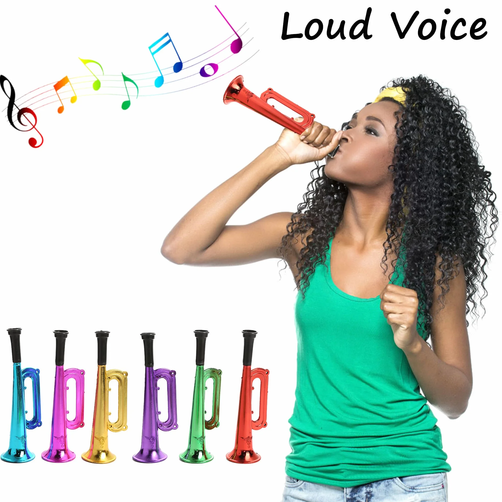 Trompettes Vuvuzela Plastique 6 Pcs Corne Cheerleading Bruit Fanfare Football Accessoires Fête
