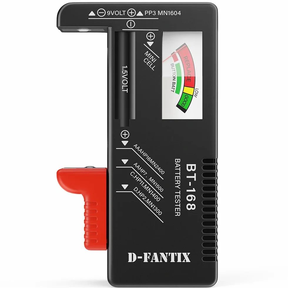D-FantiX Testeur de Piles Universel BT-168 pour AA AAA C D 9V 1.5V