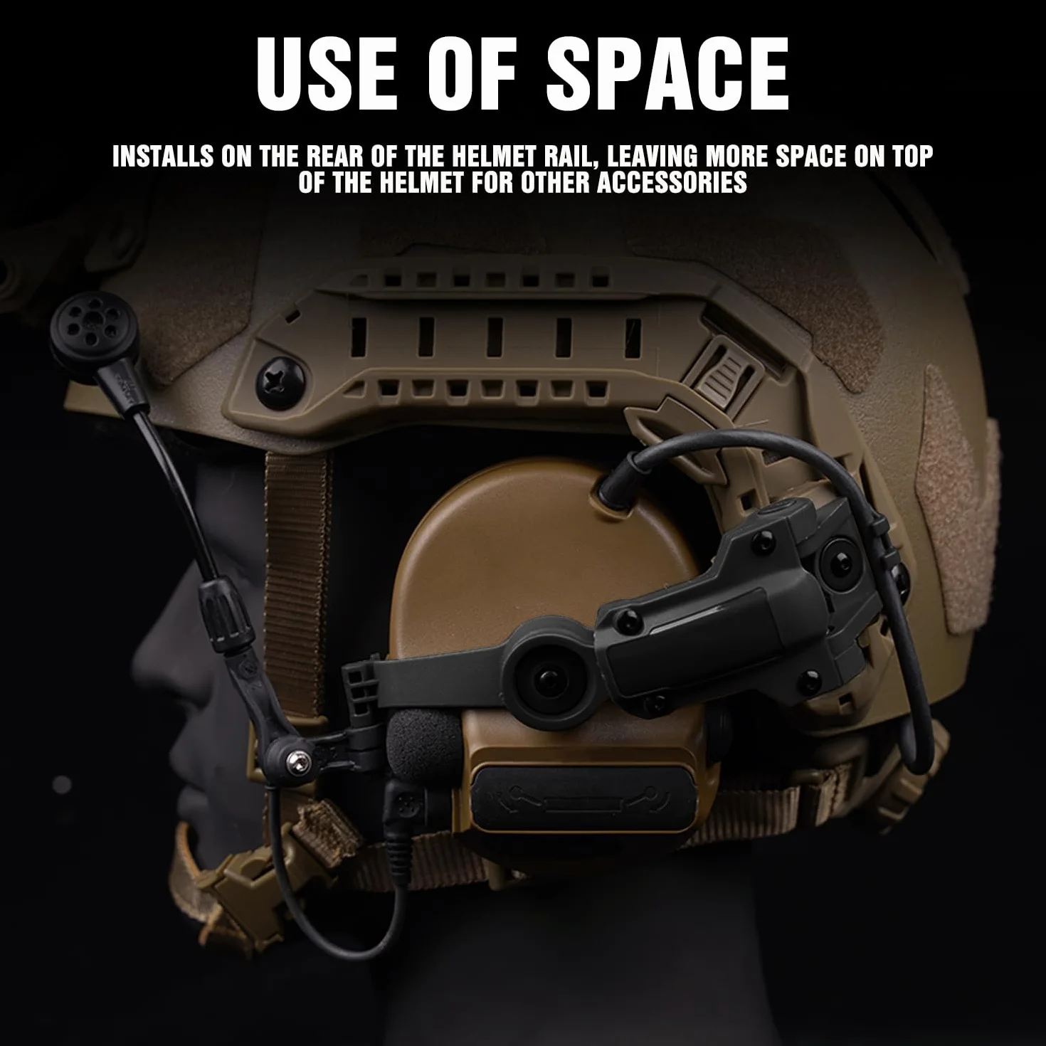 Zhongren Fast Casque Arc Rail Adaptateur COMTAC3 Tactique Pickup Casque Suspension Support Multi-Angle Rotation pour OPS Core Arc & Team Wendy M-Lok Rail