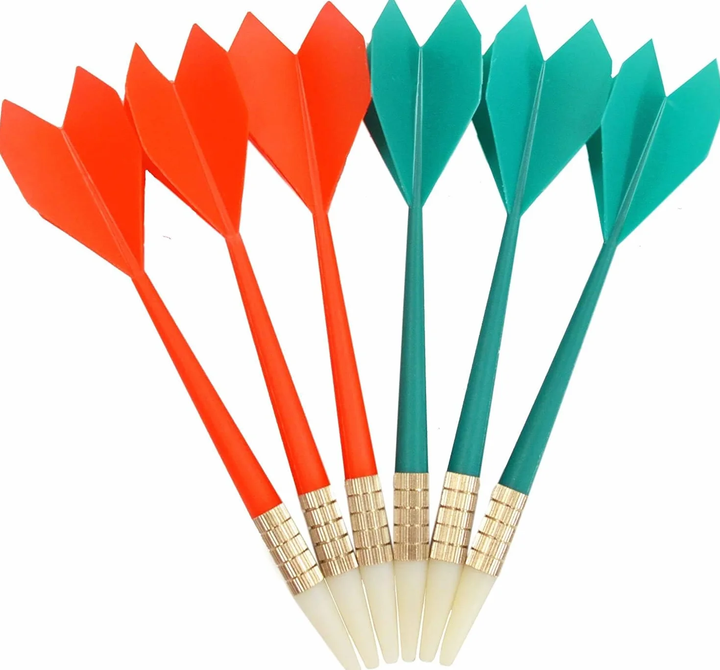 POFET Lot de 6 fléchettes à pointe souple pour cible de sécurité - 3 vertes et 3 rouges