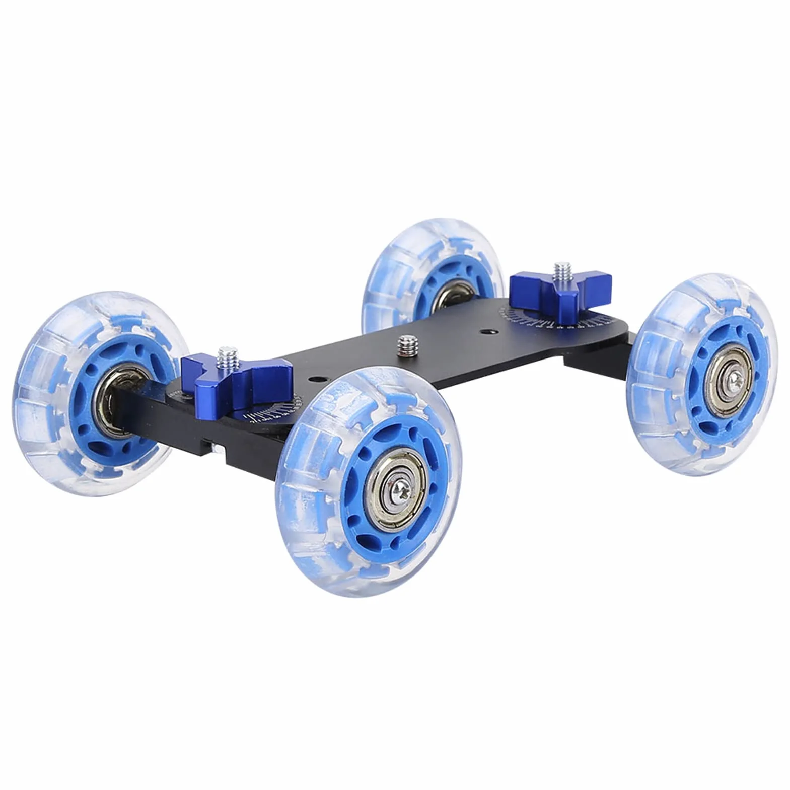 Luqeeg Caméra Dolly Skater, Mini Rouleau de Chariot de Caméra, 10 Kg de Charge Caméra Dolly Wheel Support de Caméra de Mouvement pour Reflex Numérique, Caméra, Caméscope, Vis 1/4 et Faible Bruit