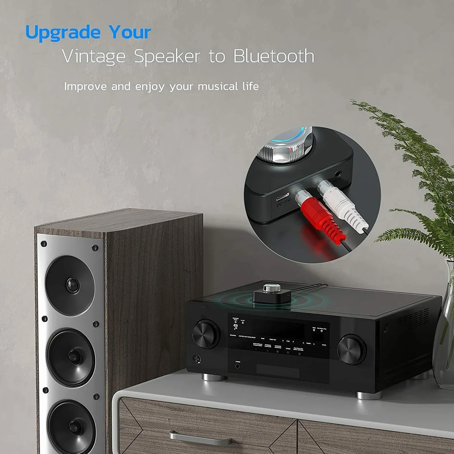 Récepteur Bluetooth USB 5.0 2,4 GHz sans fil 3,5 mm AUX vers adaptateur audio stéréo 2RCA