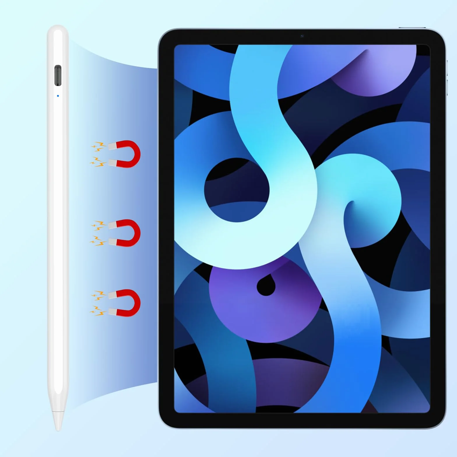 KBCASE Stylet Universel pour Tablette Android Samsung Lenovo Huawei Xiaomi Vivo, Sensibilité à l'inclinaison, Haute Précision, Recharge Rapide, Blanc