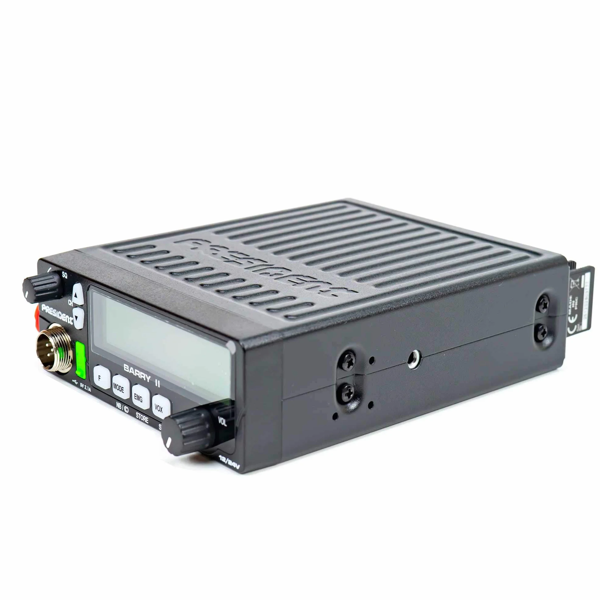 Radio CB President Barry II ASC AM/FM, Roger Beep, NB, ANL, Port USB, 12V / 24V