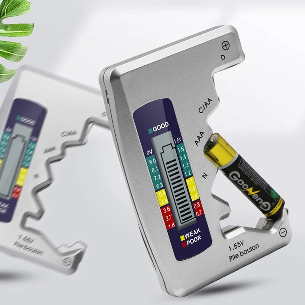 Mesee Universel Testeur de Piles Numérique Digital - Vérificateur de Batterie Portable pour AA AAA C D N 9V 1.5V Piles Bouton