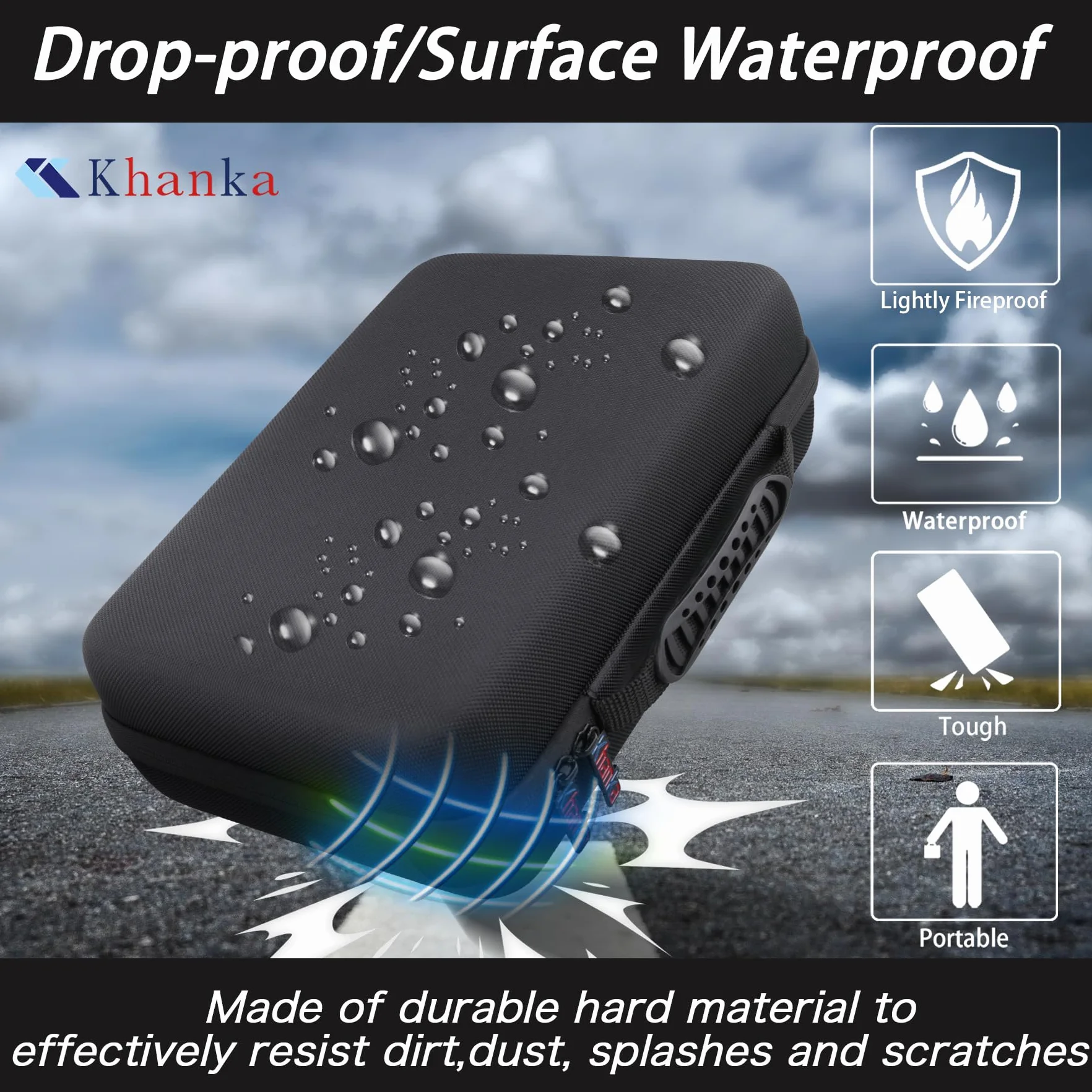 Khanka Etui de Voyage pour Lecteur DVD Portable DBPOWER 10.5 Pouces en EVA Dur Sac de Transport