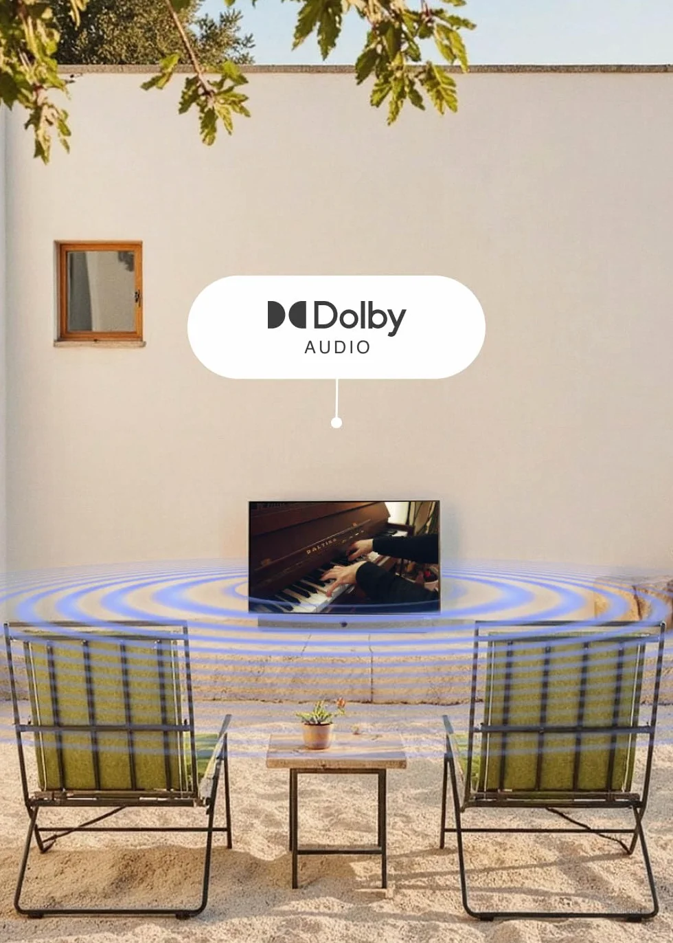 CREATE / TV Move Studio/Téléviseur Smart TV 24' Portable/avec Batterie jusqu'à 3h, écran antireflet, contrôle Vocal, Haute définition, Dolby Audio, Bluetooth 5.1, Google TV.
