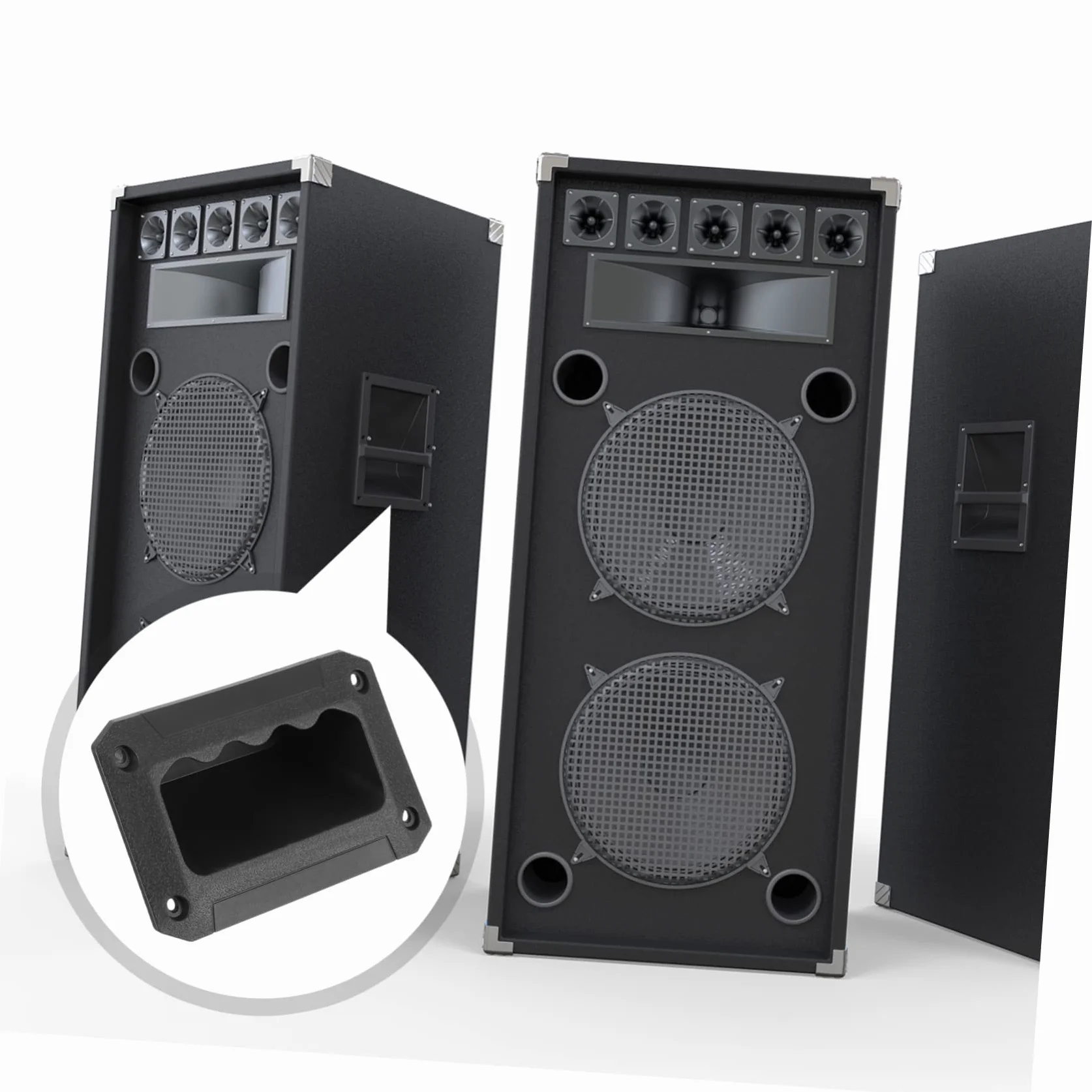 BESTonZON 8pièces Poignée Enceinte Lot Pour Caisson De Basses Et Haut-parleurs Remplacement Facile à Installer Sans Pré-perçage
